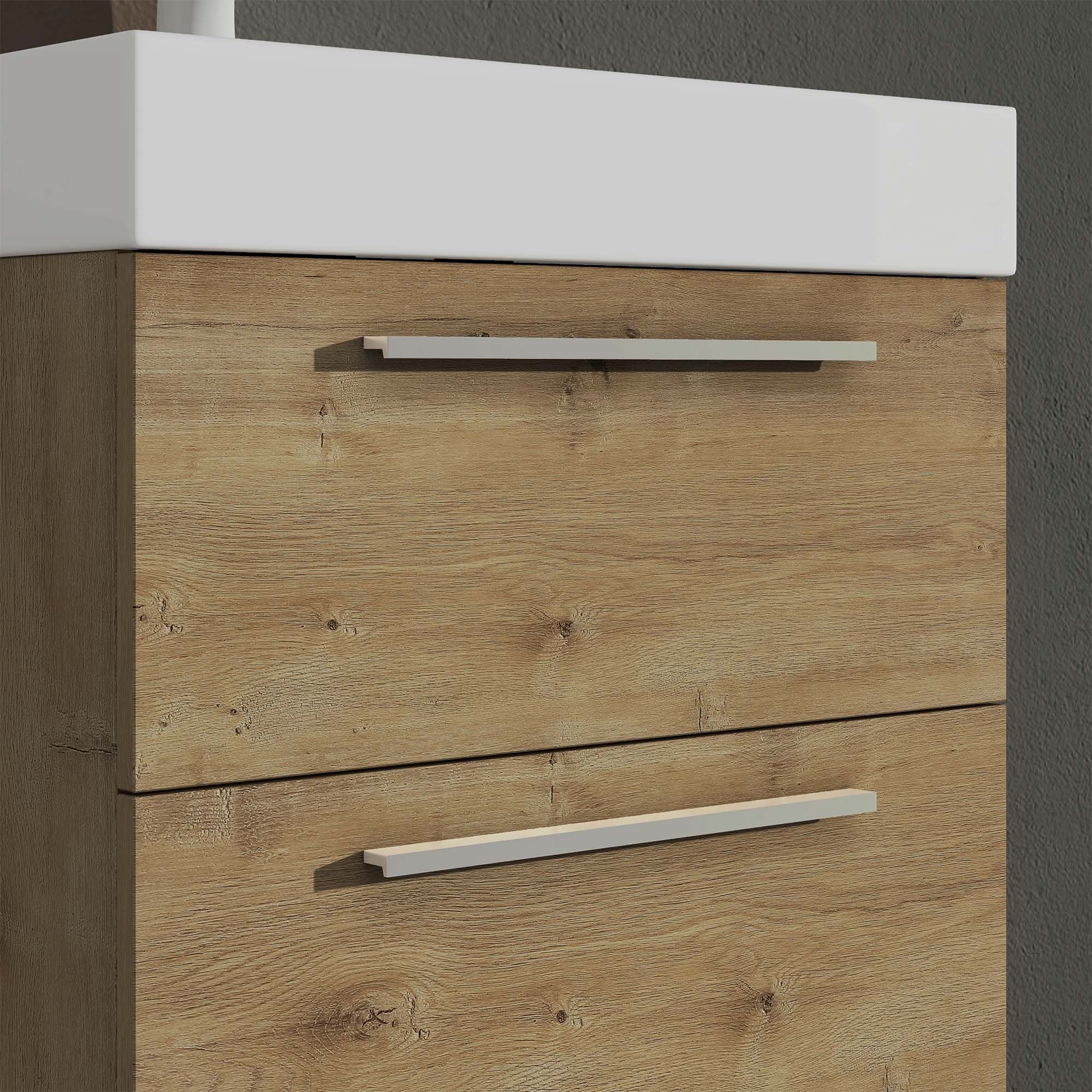 doporro Badezimmer-Set Badmöbel-Set Quadratto Waschbeckenunterschrank Wasch günstig online kaufen