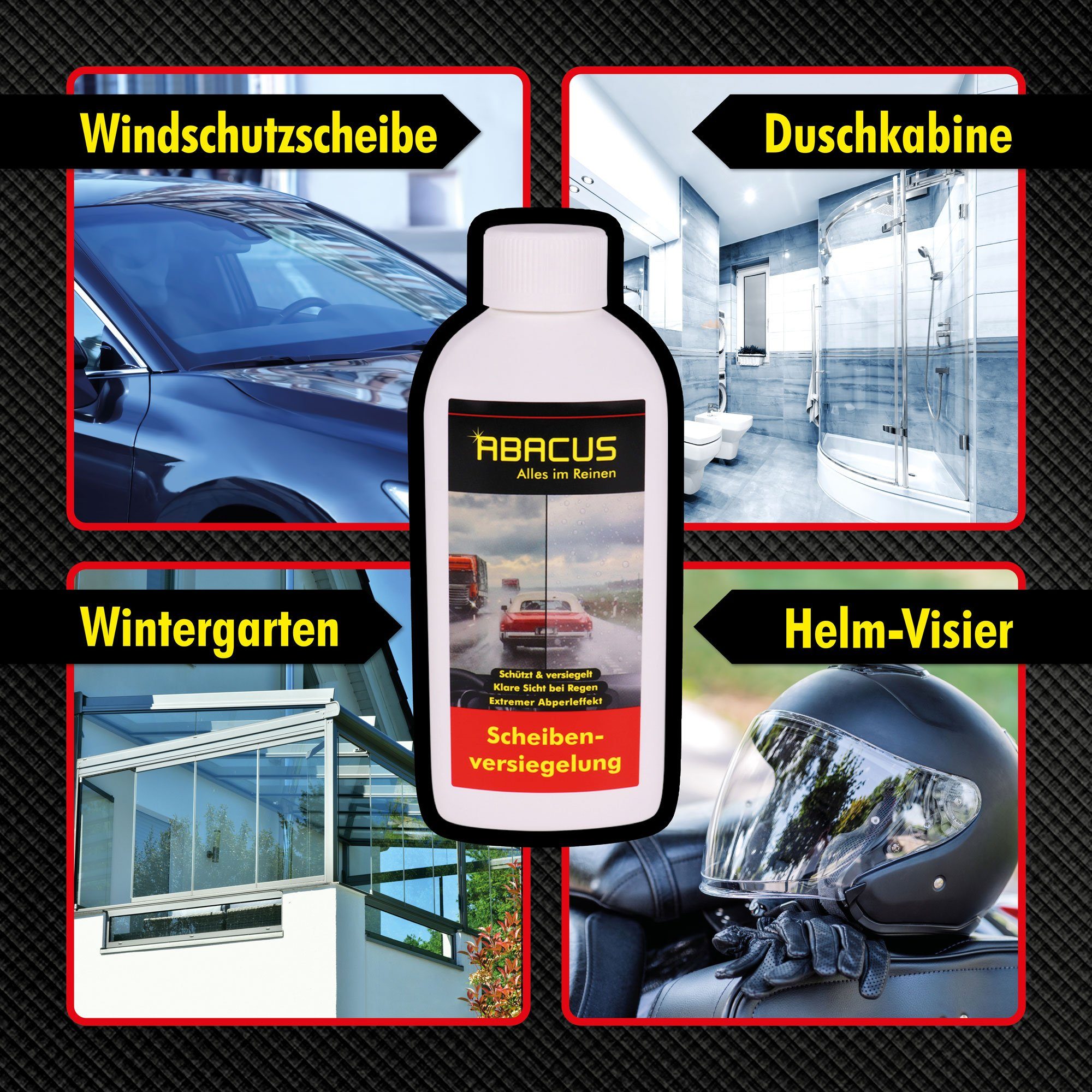 ABACUS Fleet Magic Nanoversiegelung, Glasversiegelung, Lotusversiegelung, Scheibenversiegelung (Regenabweiser mit Abperleffekt, 2 St., 2x250ml), Deutschlands bekannte Scheibenversiegelung mit Lotuseffekt