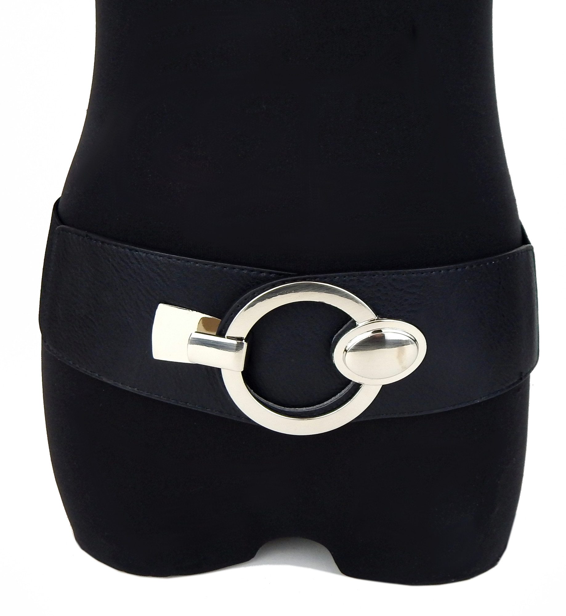 Ella Jonte Stretchgürtel schwarz Schnalle silber elastischer Gürtel 75 - 95 günstig online kaufen