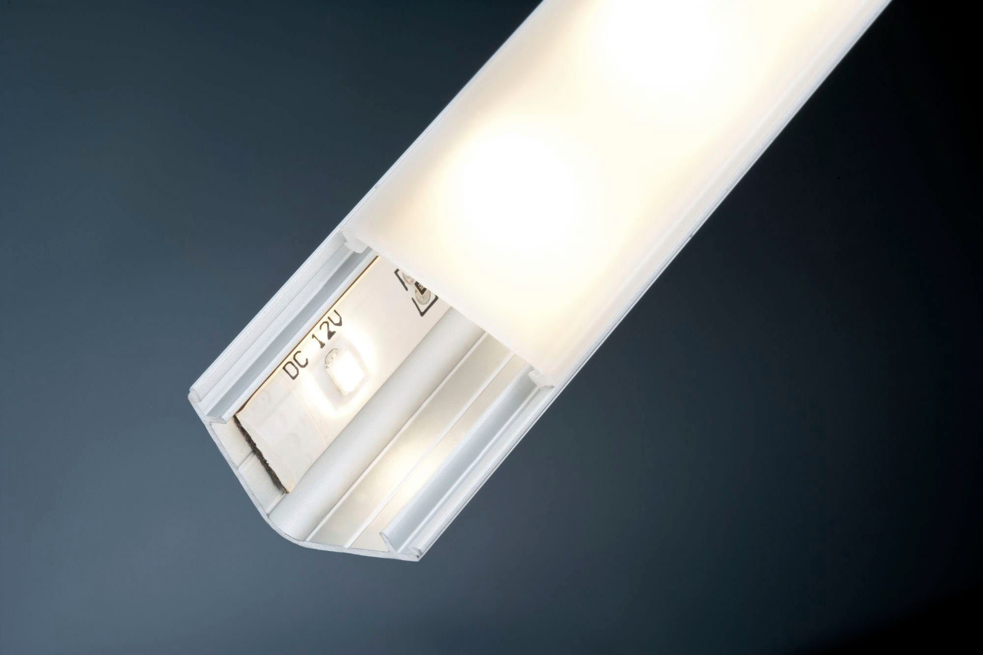mit eloxiert, Satin, Delta LED-Streifen Diffusor Alu/Kunststoff Alu Paulmann 1m Profil