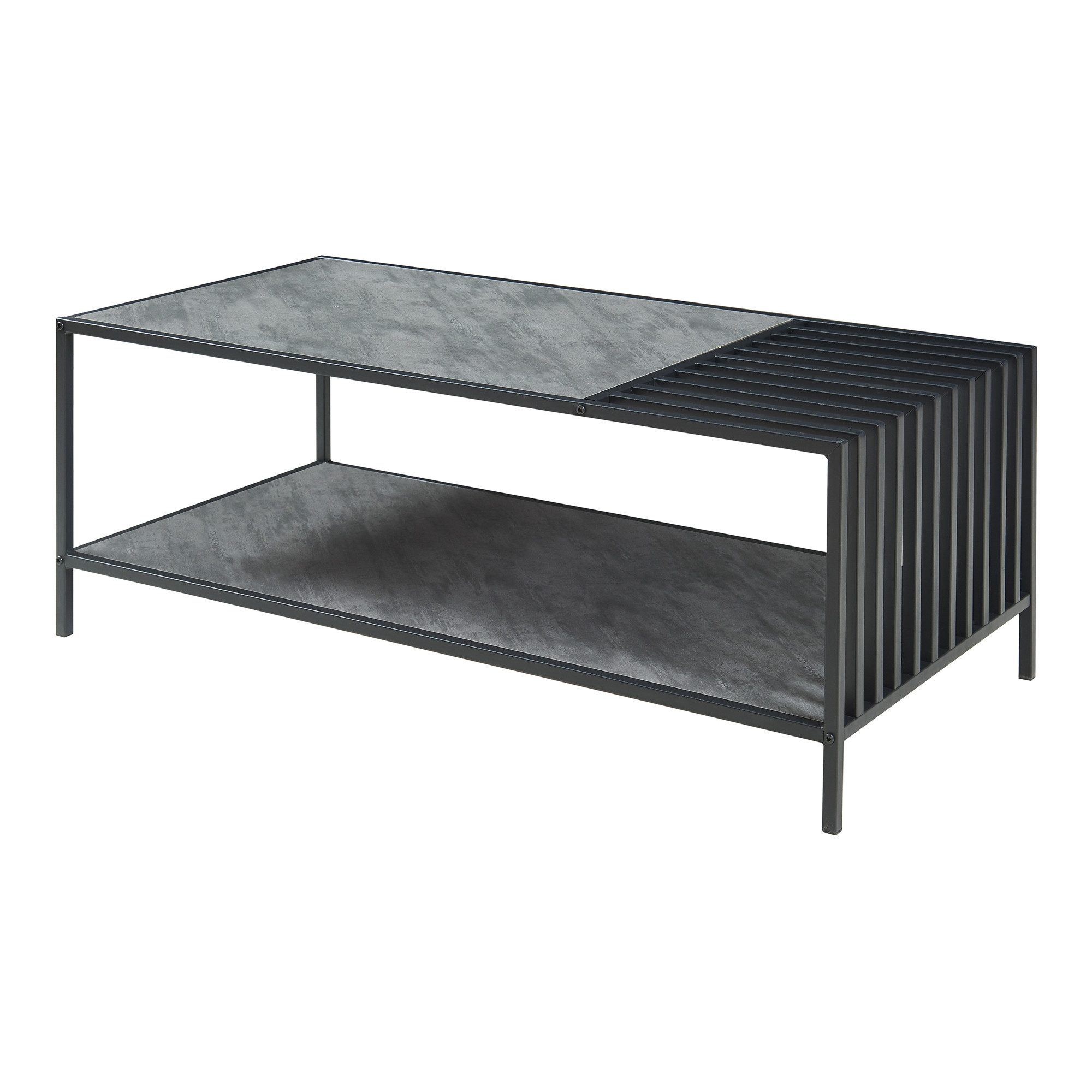 en.casa Couchtisch, »Pärghos« 120x60x45 cm Schwarz/Betonoptik günstig online kaufen