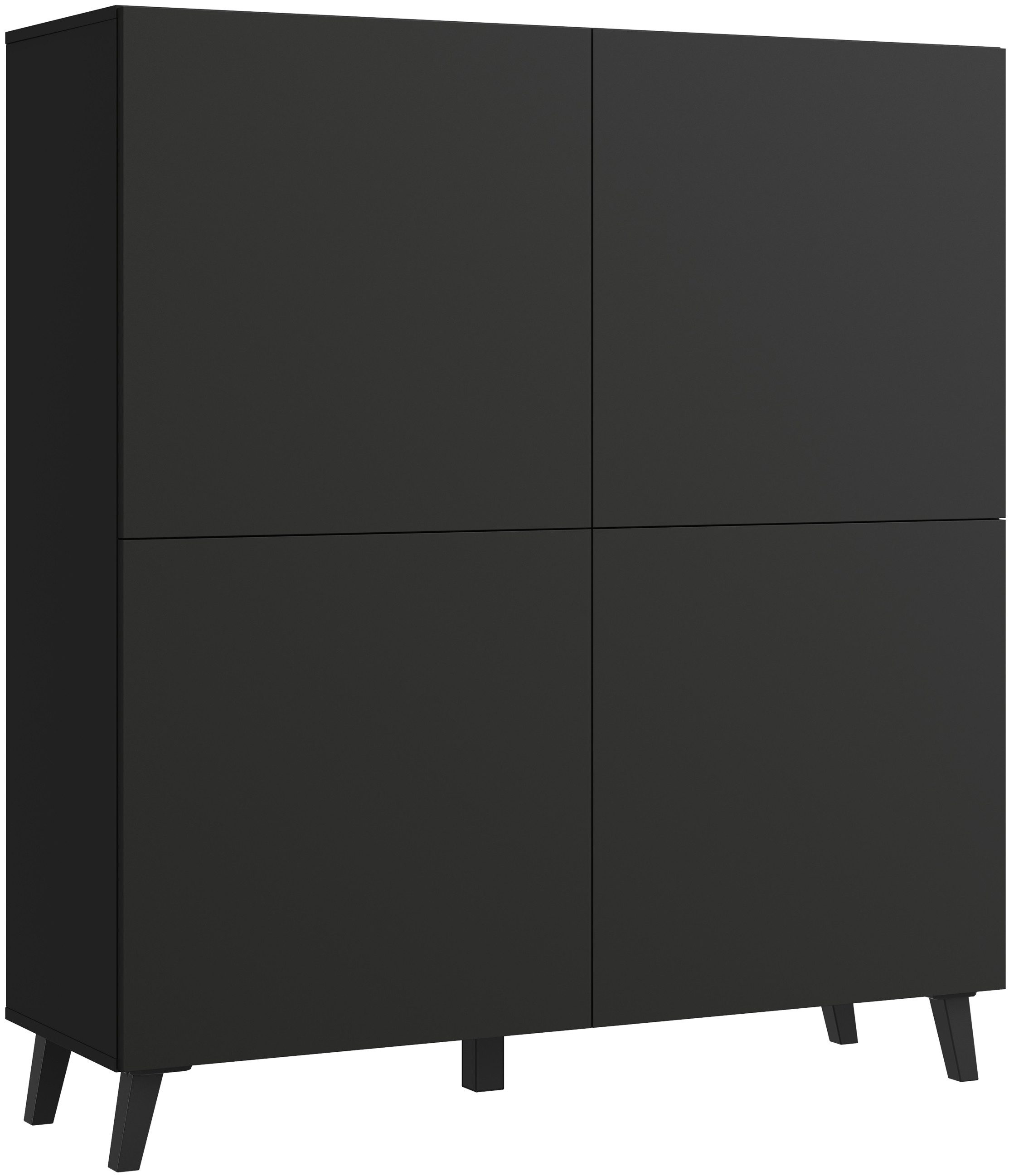 Home affaire Highboard HIGHBOARD PHUKET II, Stilvolle, grifflose Hochkommode, Breite 120cm, Mit 4 Türen und 8 Fächern und höhenverstellbaren Einlegeböden