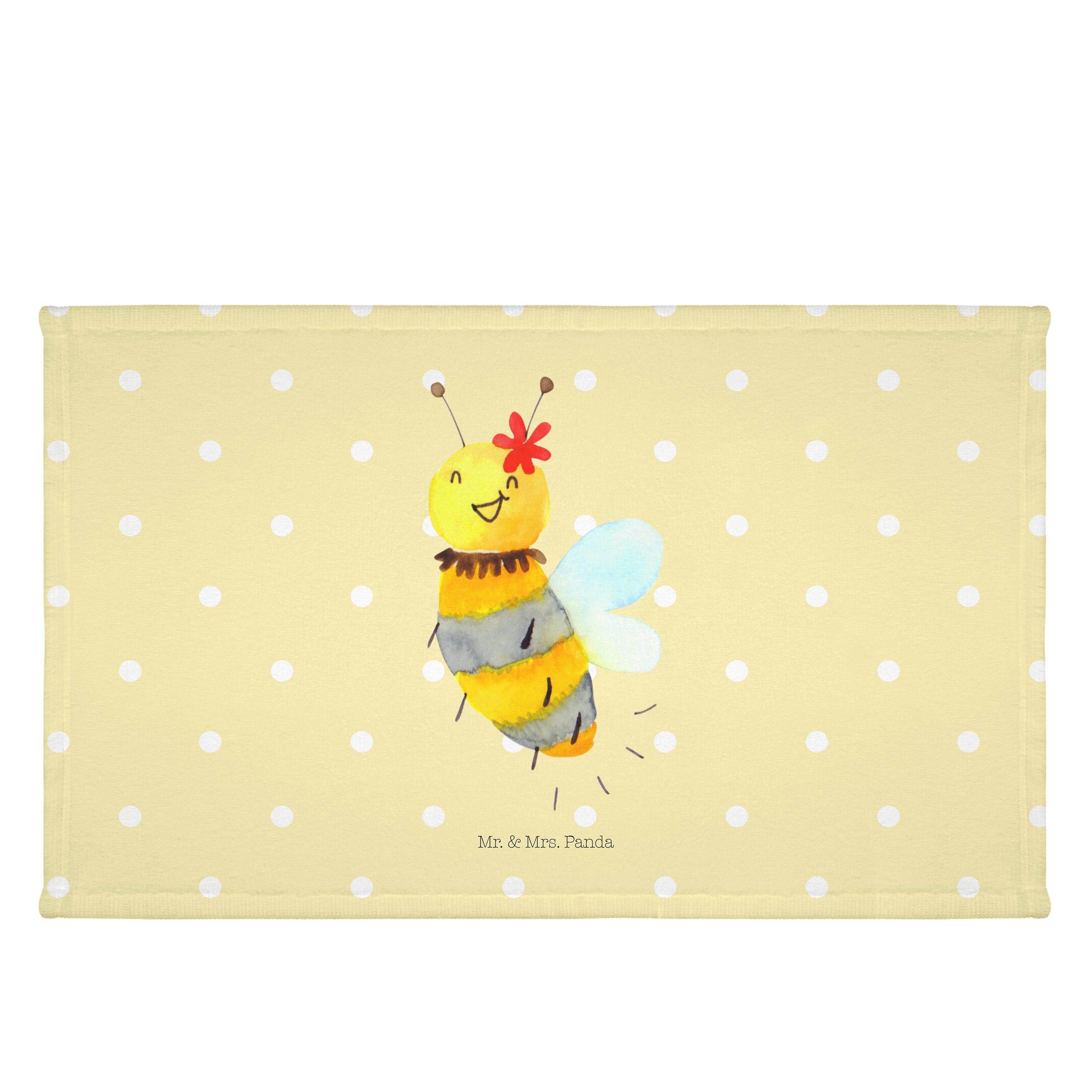 Mr. & Mrs. Panda Handtuch Biene Blume - Gelb Pastell - Geschenk, Sport Handtuch, Wespe, Kinder, (1-St)
