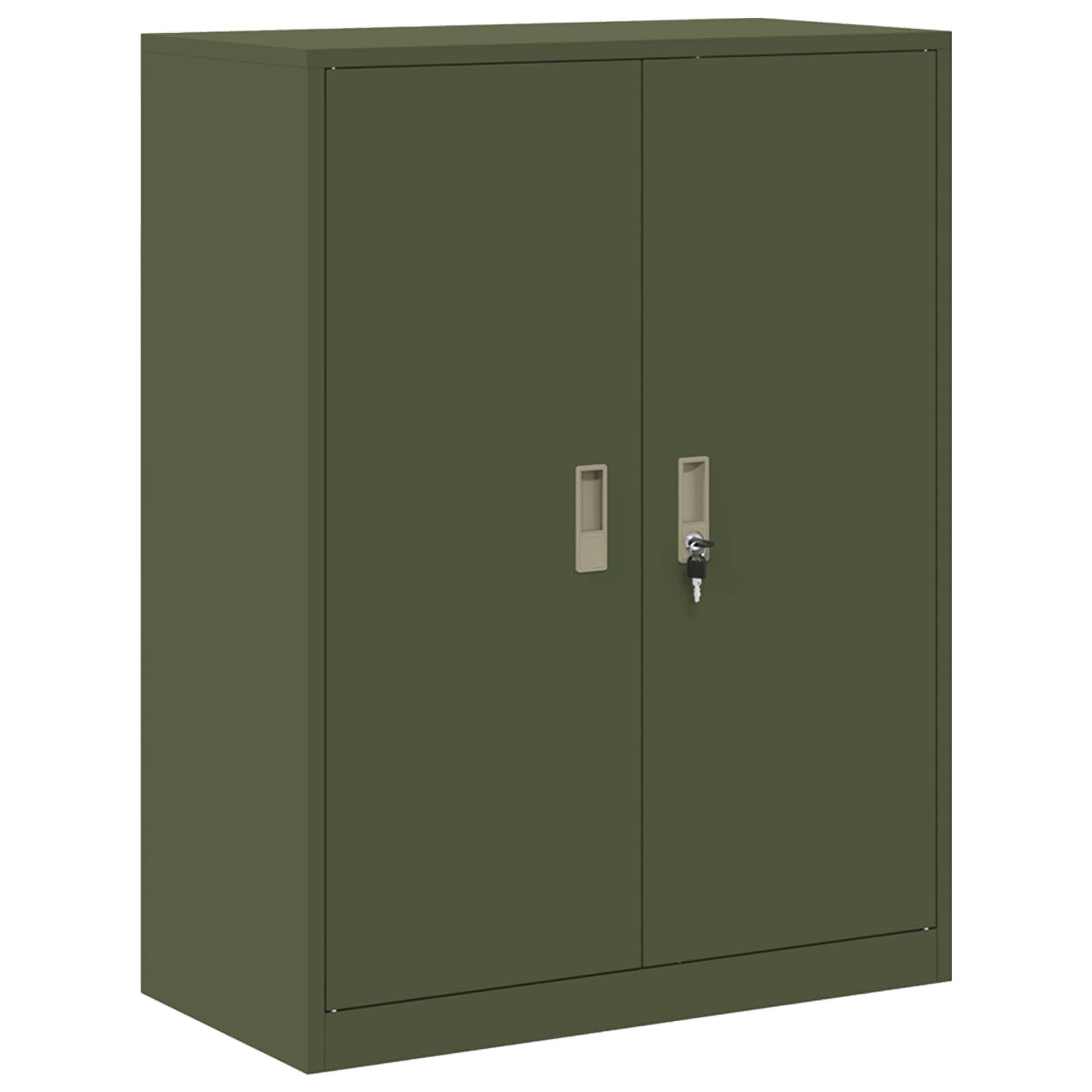 vidaXL Aktenschrank Aufbewahrungsschrank Olive Grün 80 x 40 x 105 cm Stahl (1-St)