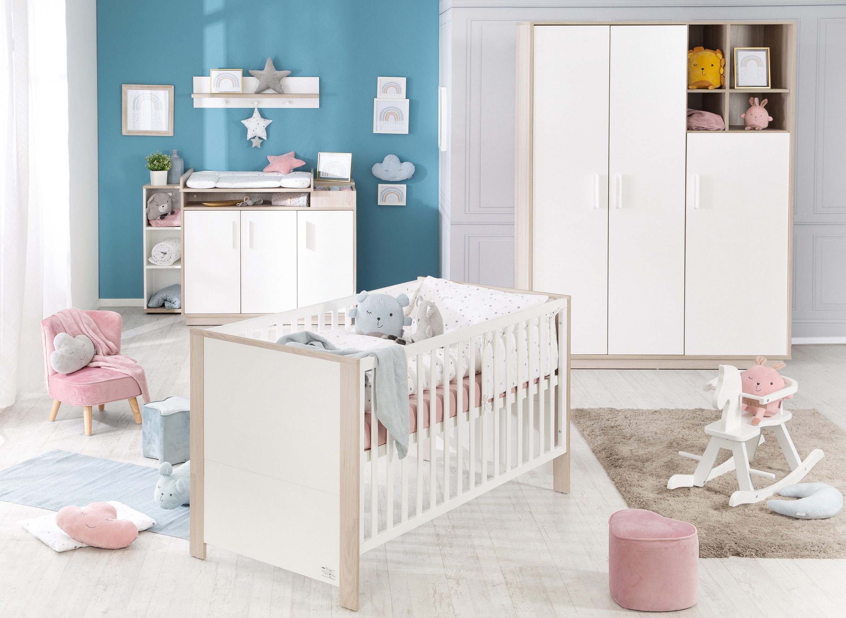 roba® Babyzimmer-Komplettset Olaf - Kinderzimmer Set - aus Holz - Weiß - De günstig online kaufen