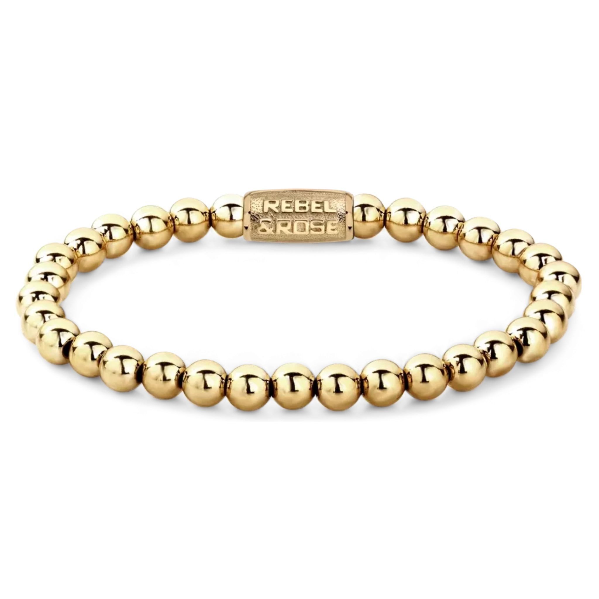 Armband Armband aus 6mm Steinen aus ionenvergoldetem Edelstahl