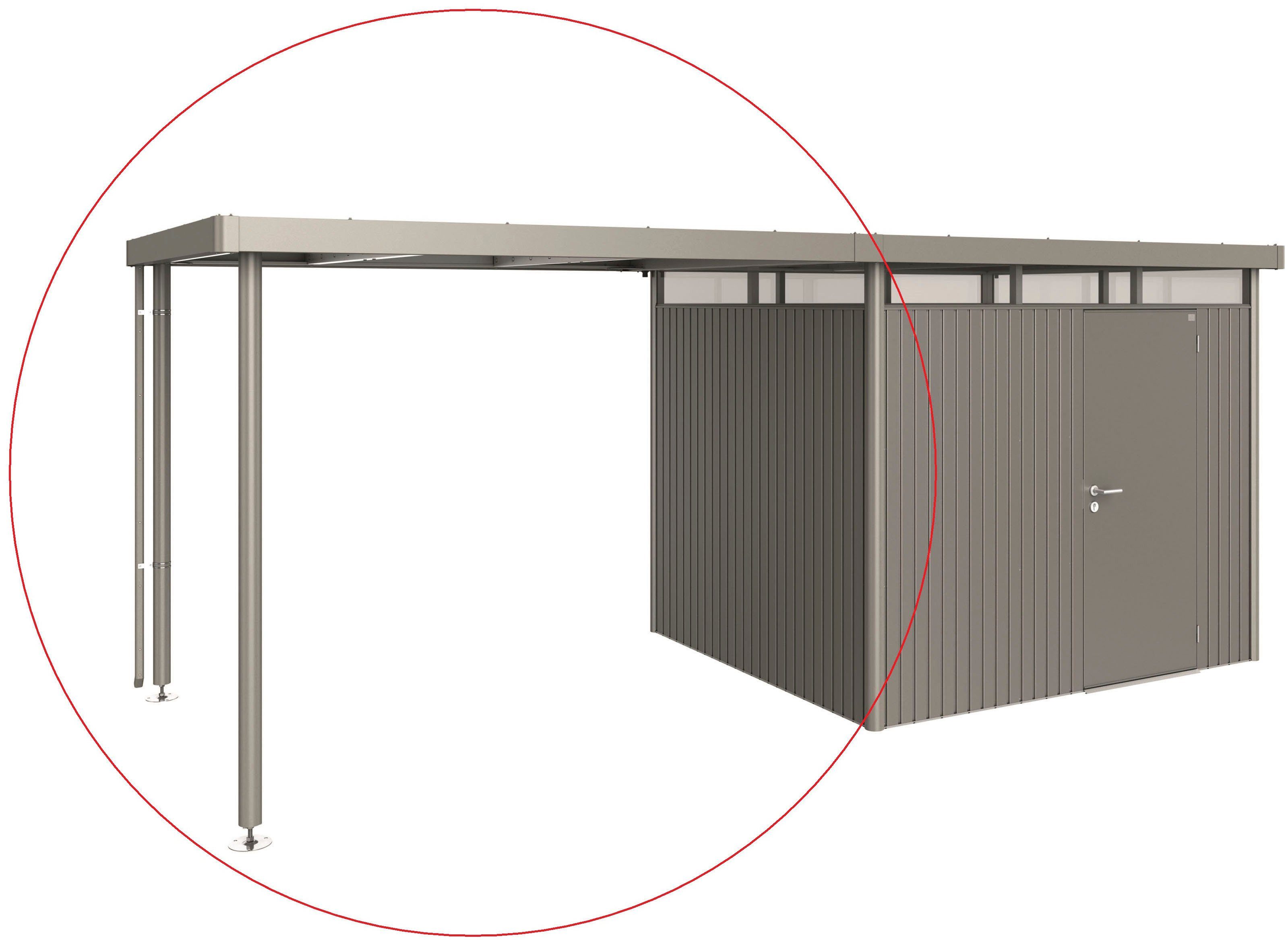 Biohort Gerätehaus-Anbaudach, BxT: 282x235 cm, für Gerätehaus HighLine H3, quarzgrau-metallic