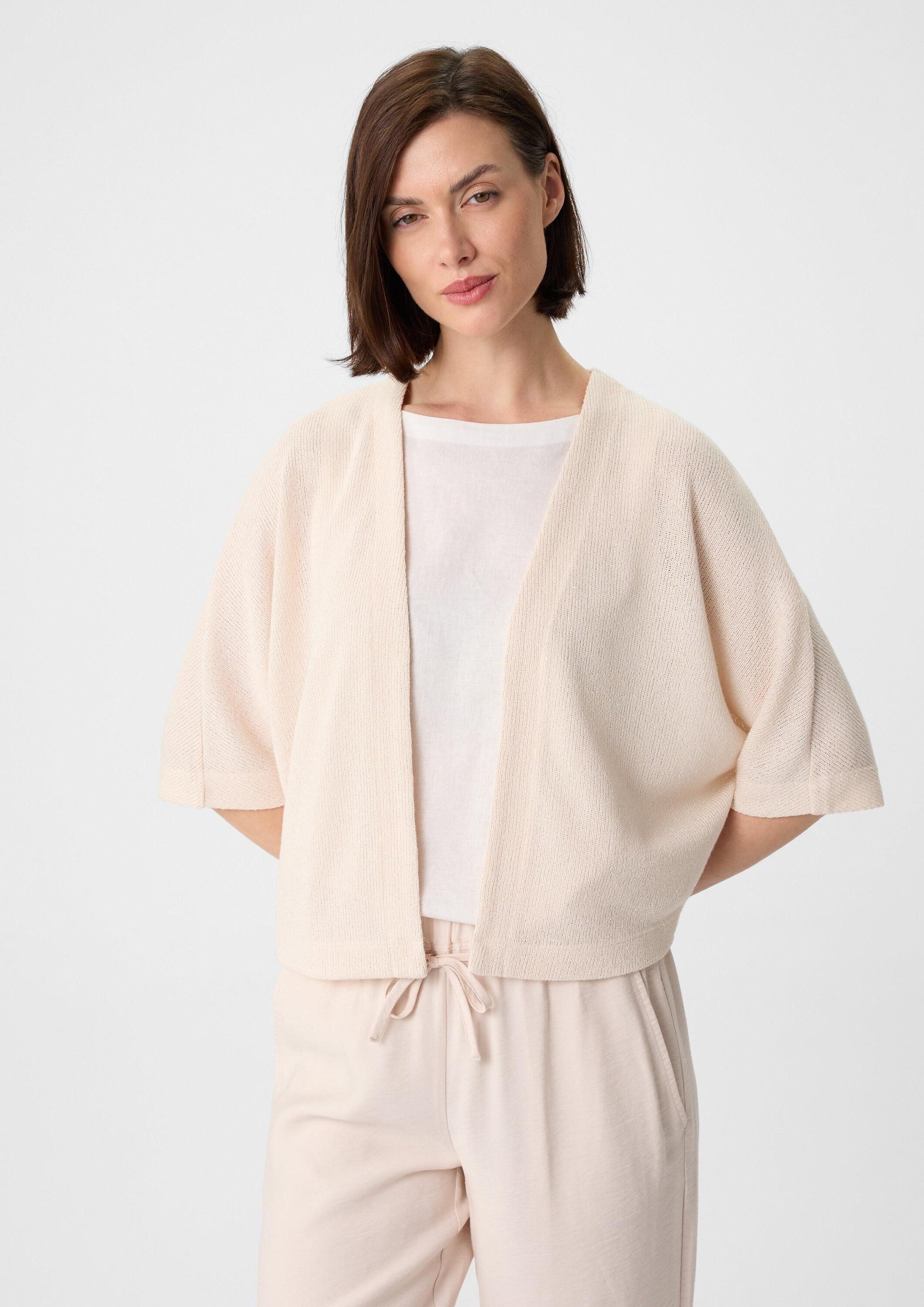 comma Cardigan T-Shirt Kurzer Strickcardigan aus Viskosemix mit Fledermausä günstig online kaufen