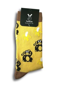 TwoSocks Freizeitsocken Alpaka Socken Tier Motiv Socken, Damen und Herren, Einheitsgröße (6 Paar)