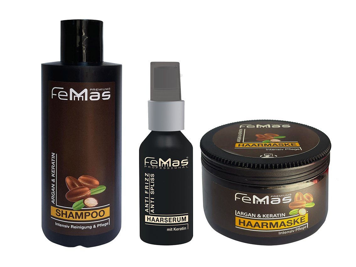 Femmas Premium Haarpflege-Set FemMas Haarpflegeset Keratin Argan &