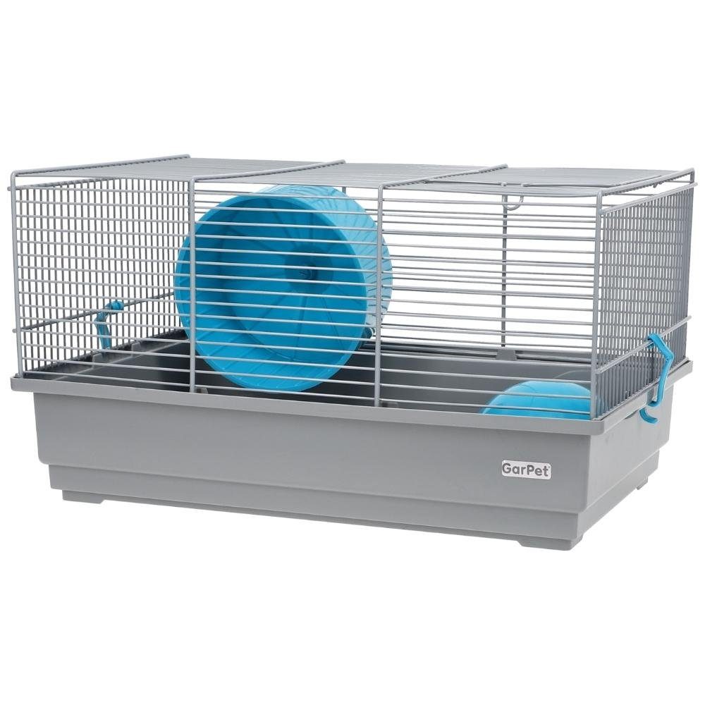 Kleintierkäfig Hamsterkäfig mit Haus grau Nagerkäfig Mäusekäfig Zubehör Haus