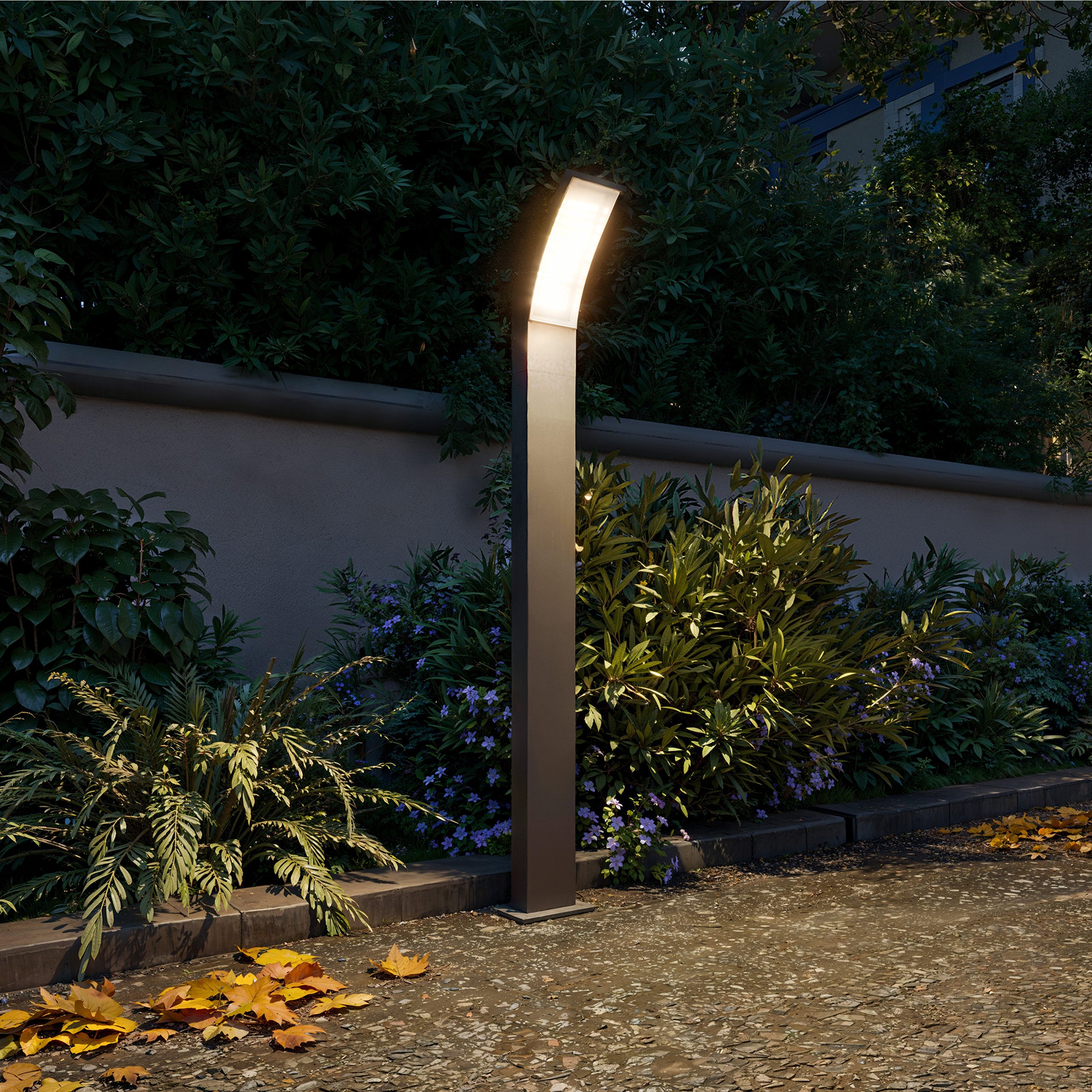 Philips LED Außen-Stehlampe Outdoor Ultra-Efficient Splay, LED fest integriert, Warmweiß, 2700 Kelvin, 800 Lumen, IP44, anthrazit