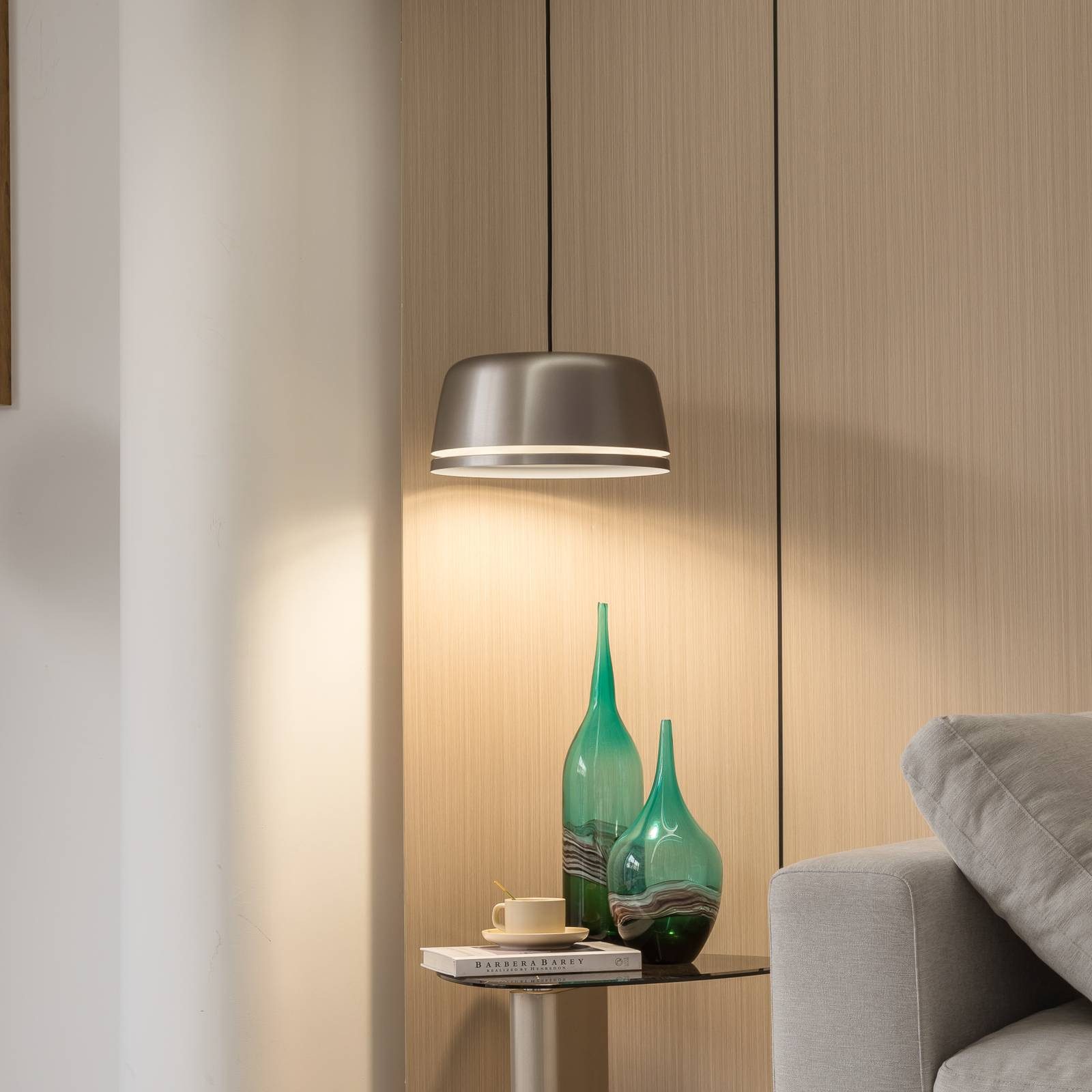 Lucande Hängeleuchte Faelinor, LED, Metall, Alu warmweiß IP20, LED 10,5 W gesamt, warmweiß