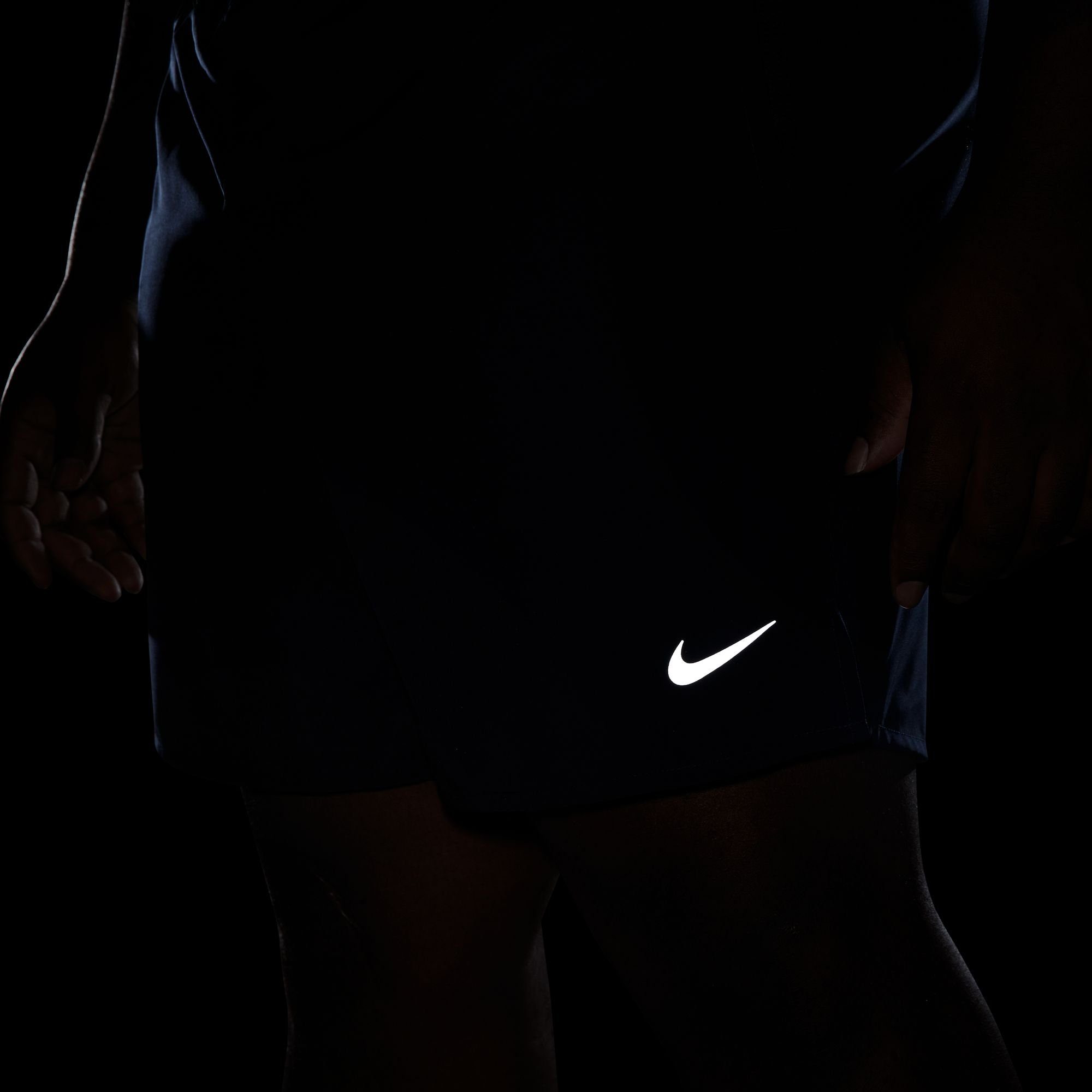 MEN'S DRI-FIT Laufshorts CHALLENGER SHORTS Nike OBSIDIAN/OBSIDIAN/BLACK/REFLECTIVE RUNNING UNLINED SILV