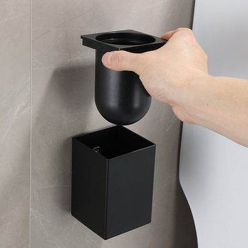 Rnemitery WC-Garnitur Schwarze Klobürste mit Wandmontage,Ohne Bohren WC Bürsten & Halter Set