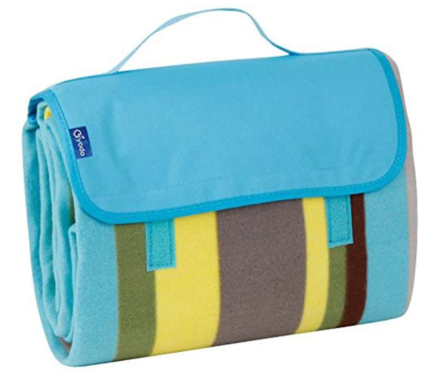 Picknickdecke Picknick Fleecedecke 150 x 135 cm mit wasserfester PEVA Unterseite, BRUBAKER, Große Stranddecke bunt für Wandern, See, Strand