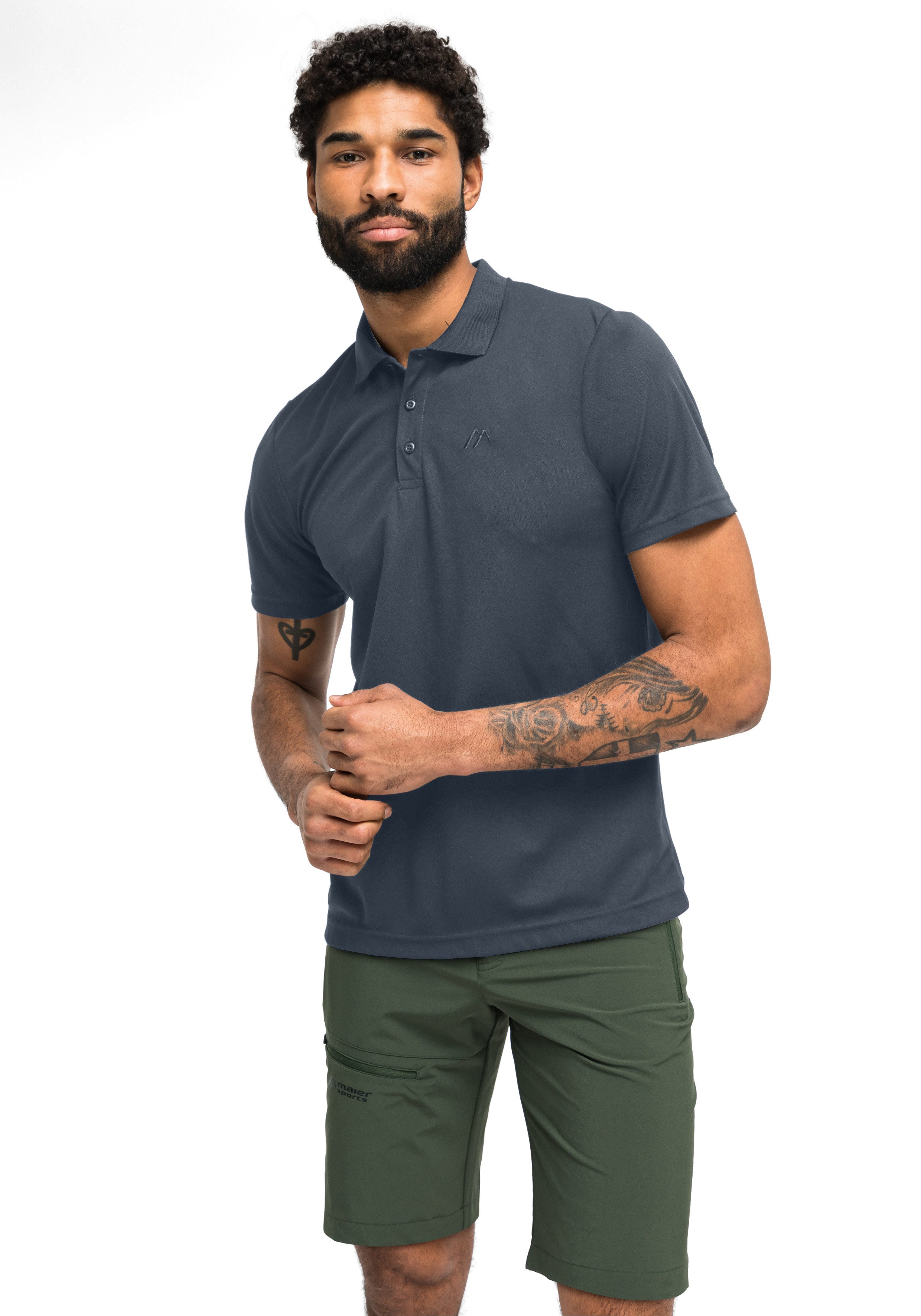 Maier Sports Poloshirt Ulrich Herren Polo kurzarm, leichtes Shirt, Funktionsshirt mit Kragen Reg Fit