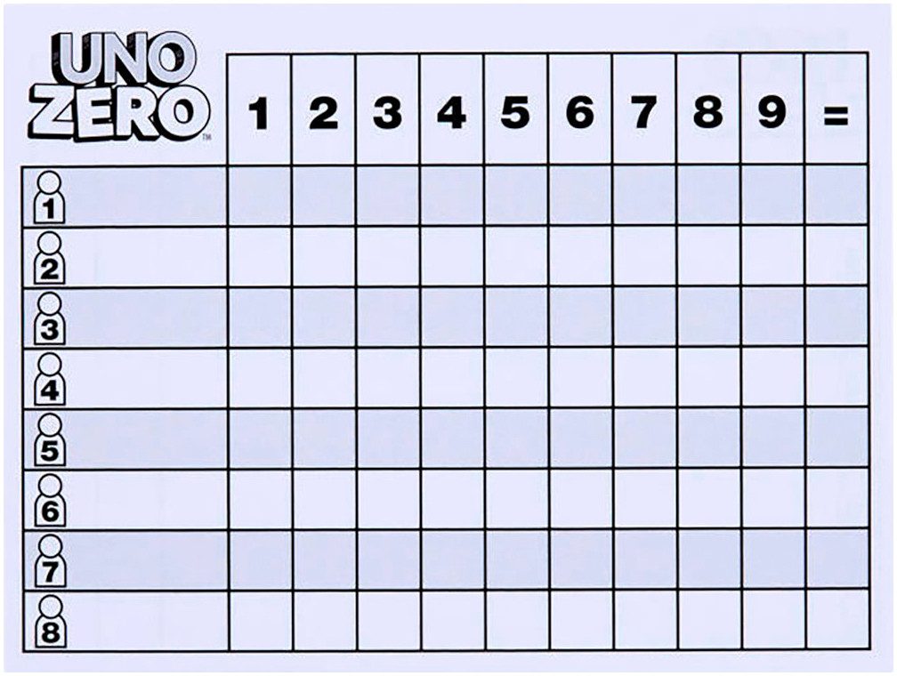 Mattel games Spiel UNO Zero, Familienspiel