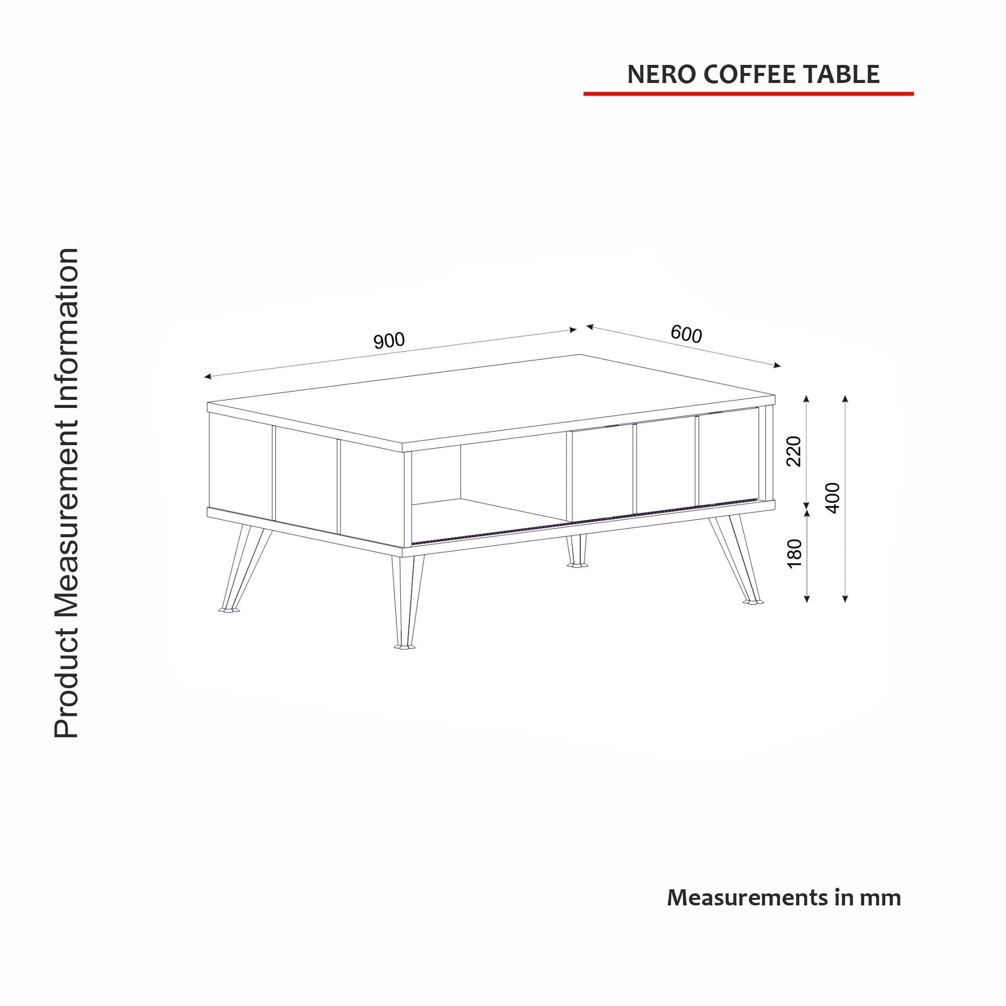 moderner Rebab moebel17 Couchtisch mit großer Couchtisch Nero Couchtisch Braun Dunkelgrau, Ablage