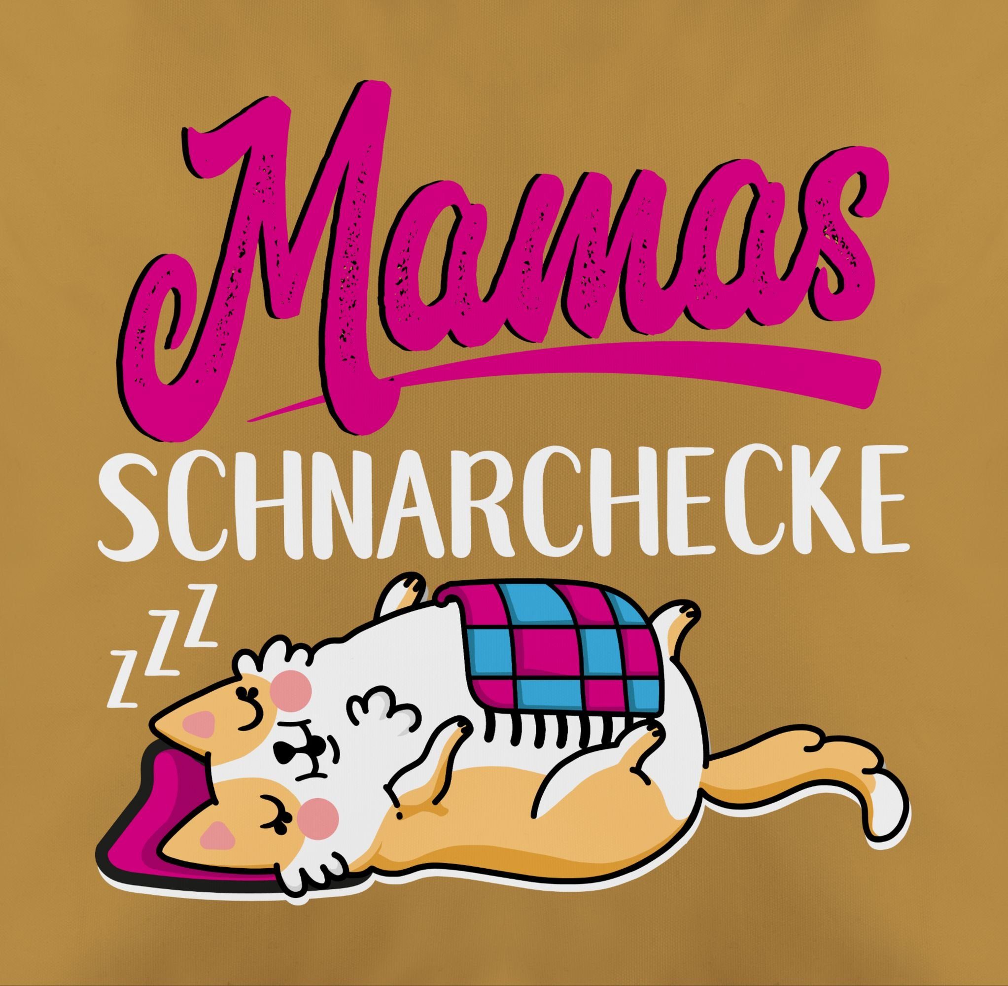 Schnarchecke Dekokissen Muttertagsgeschenk Mamas - Shirtracer 2 Gelb weiß/fuchsia,