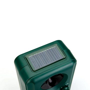 UNITEC Ultraschall-Tierabwehr Kleintiervertreiber Ultraschall Solar Tiervertreiber Katzenschreck Ultraschallabwehr IP44 Wasserdicht Tierabwehr für Garten, Set 4-tlg., mit Bewegungsmelder