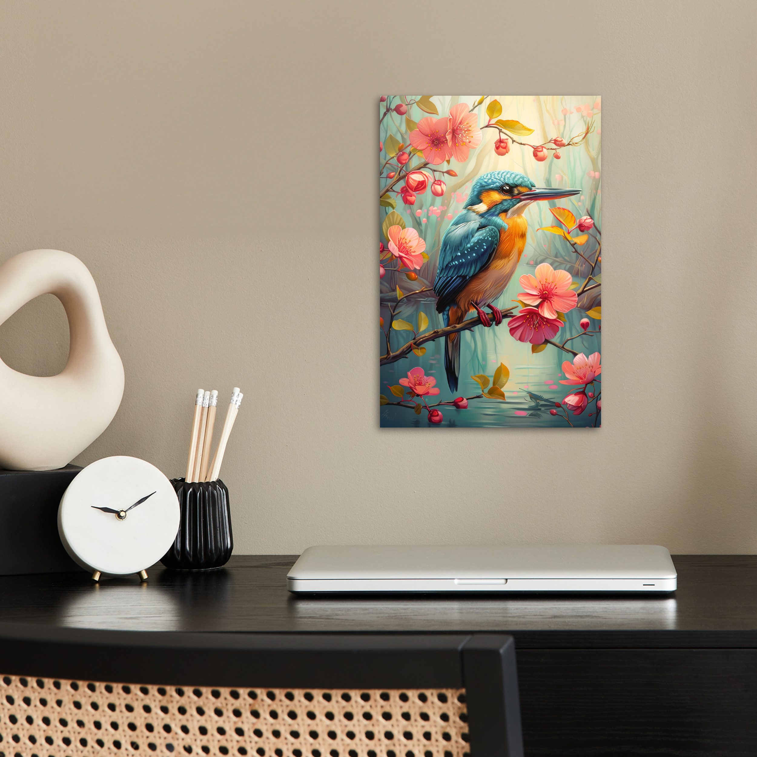 MuchoWow Poster Eisvogel - Blüte - günstig online kaufen