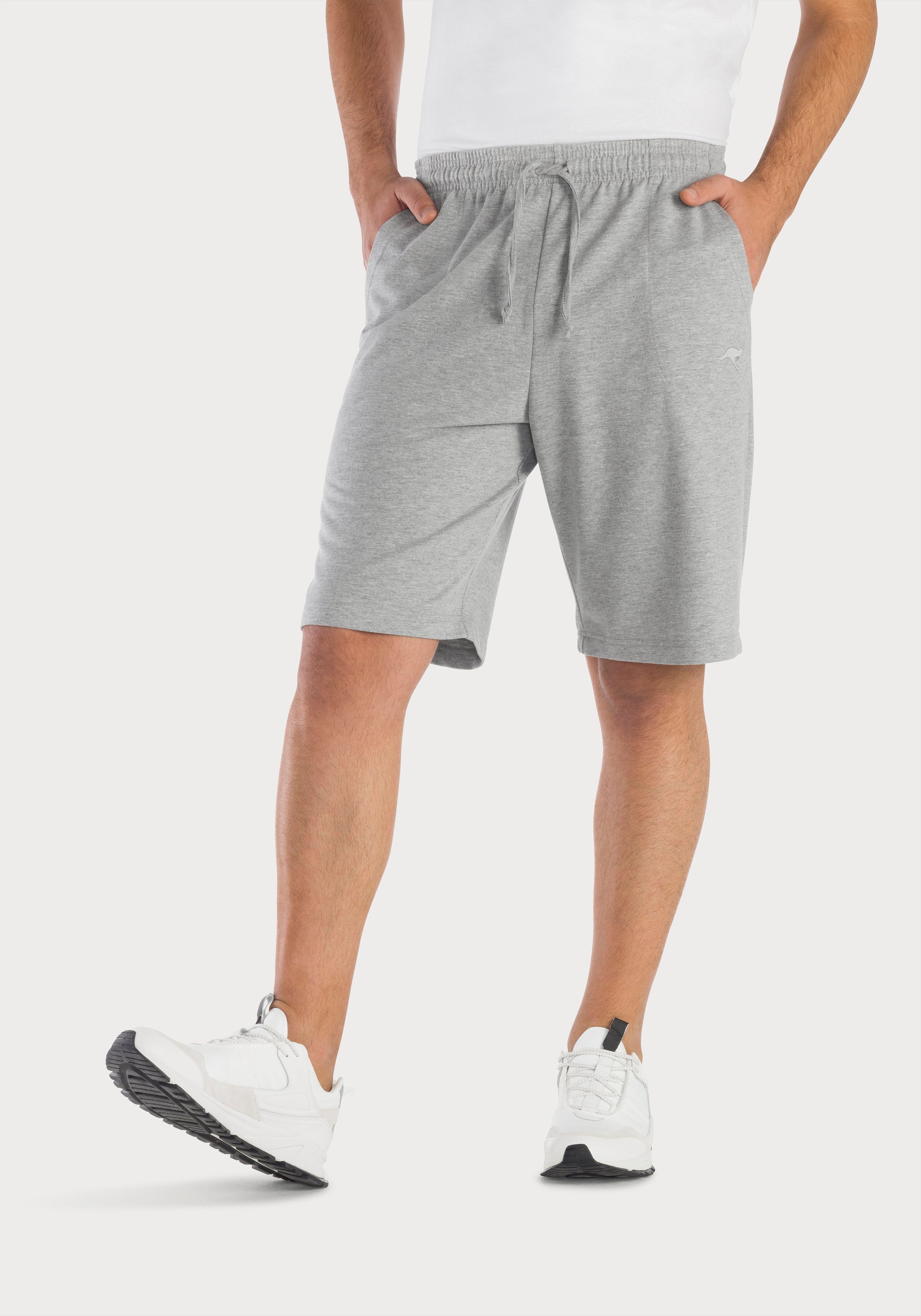 Sweatshorts KangaROOS Sweatware weicher aus grau-meliert