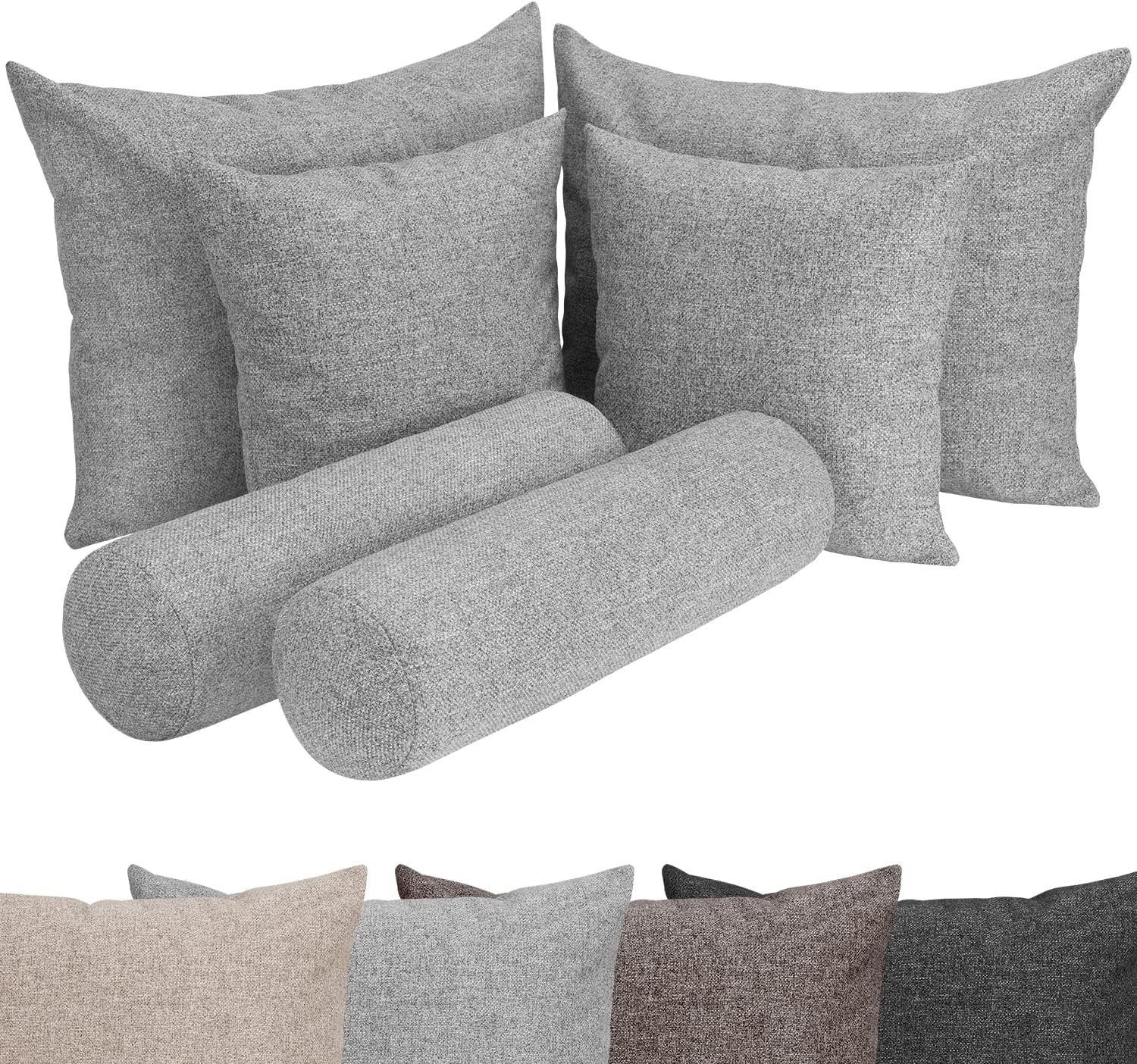 Selfitex Sofakissen Großes 6-teiliges Boxspringbett Kissen Set, für Sofa,  Couch, Bett oder als Polster jeglicher Art