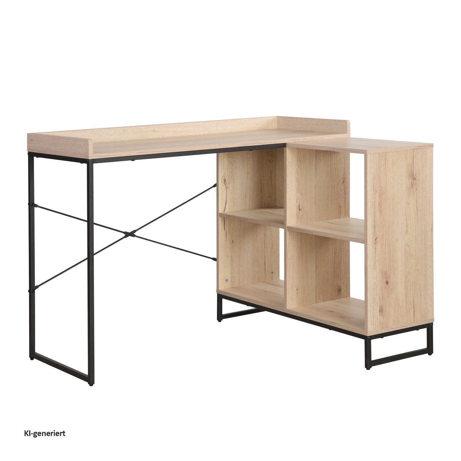 HTI-Living Eckschreibtisch mit Regal Cedrik Artisaneiche-Schwarz (Stück, 1-St., 1 Eckschreibtisch)