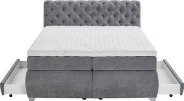 Relita Boxspringbett York, Boxspringbett mit 180 x 200 cm Liegefläche, 7-Zonen-TFK-Matratze