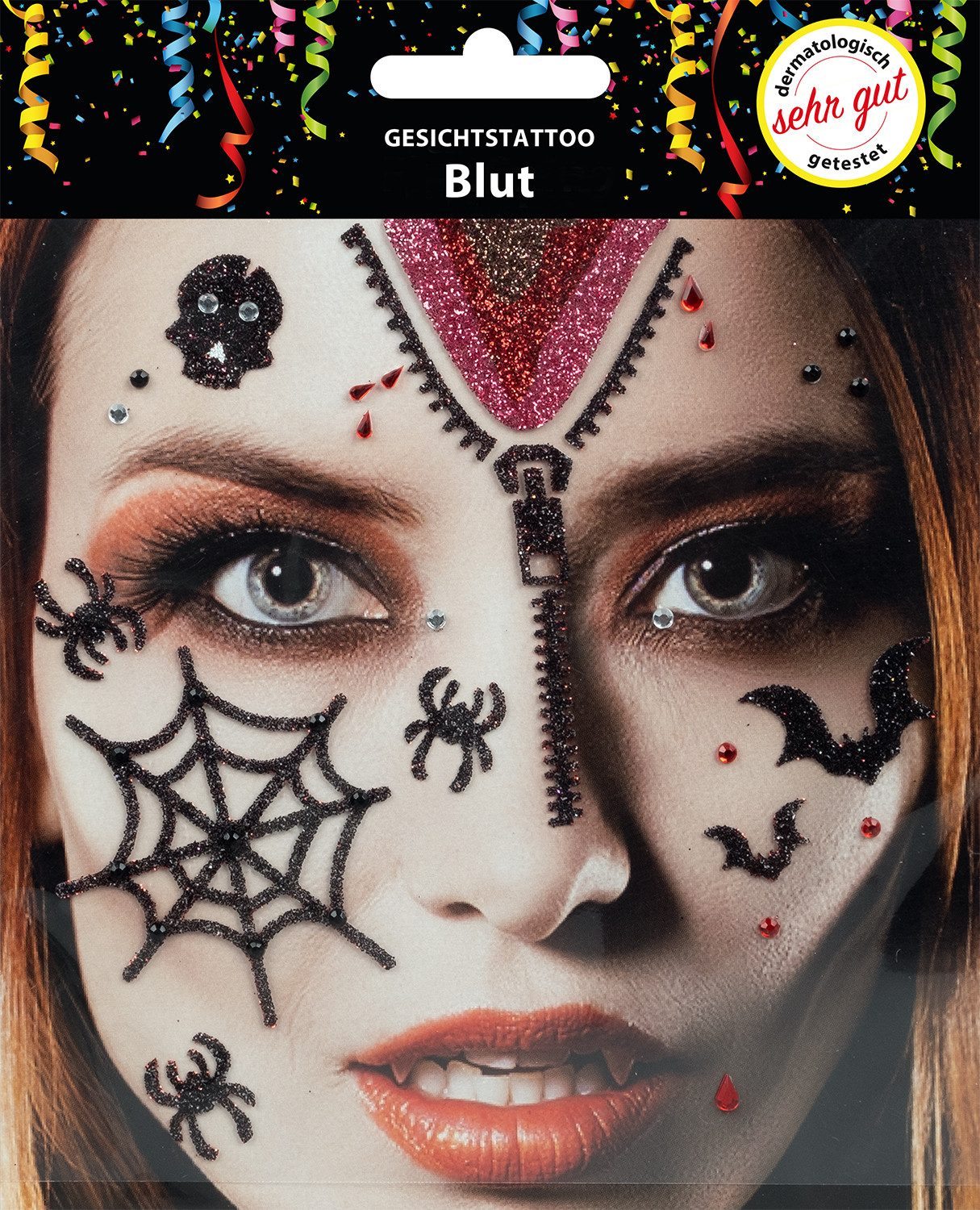 Schmuck-Tattoo Bock op Kölle Temporäre Gesichts-Tattoos Halloween