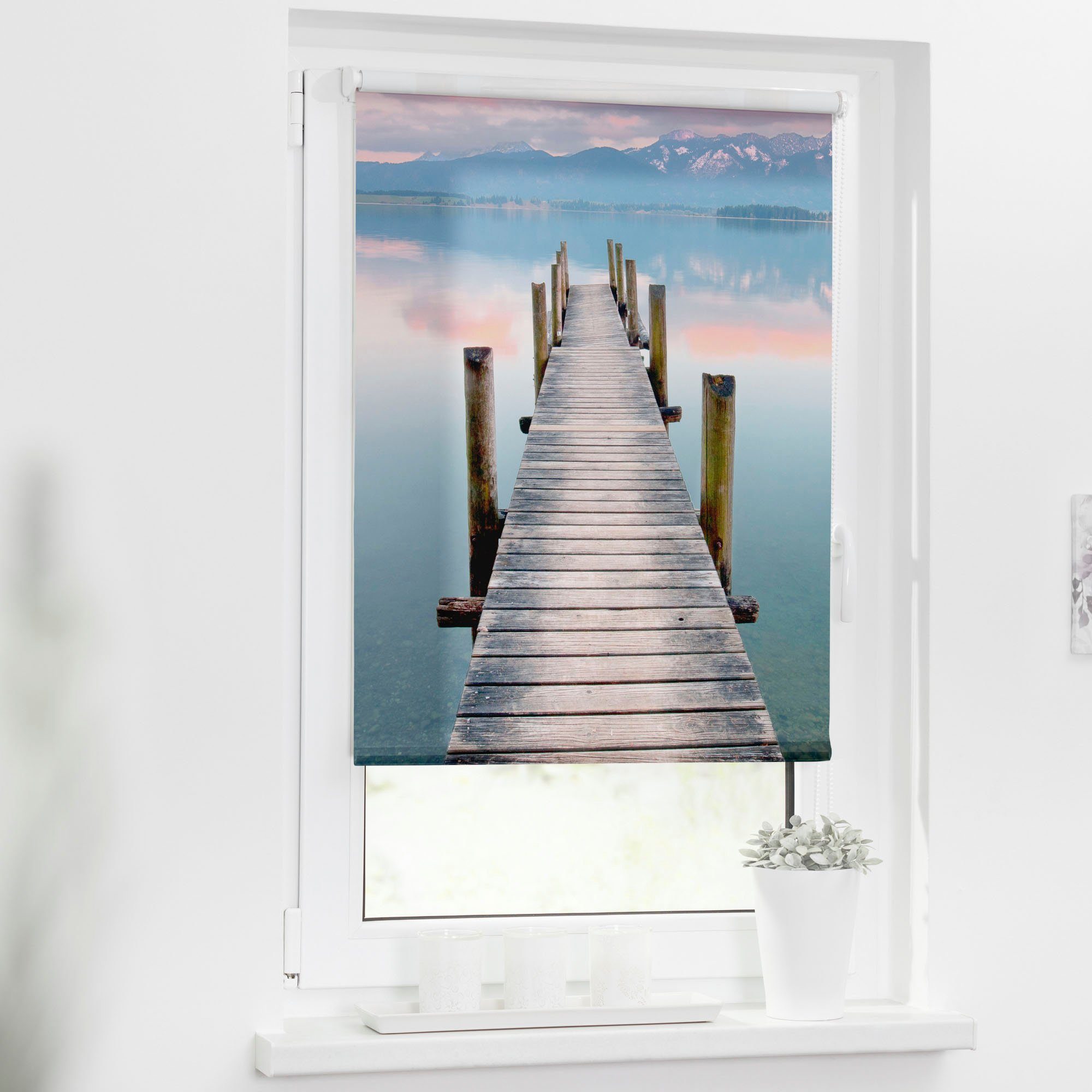 Seitenzugrollo Rollo Klemmfix, ohne Bohren, blickdicht, günstig online kaufen