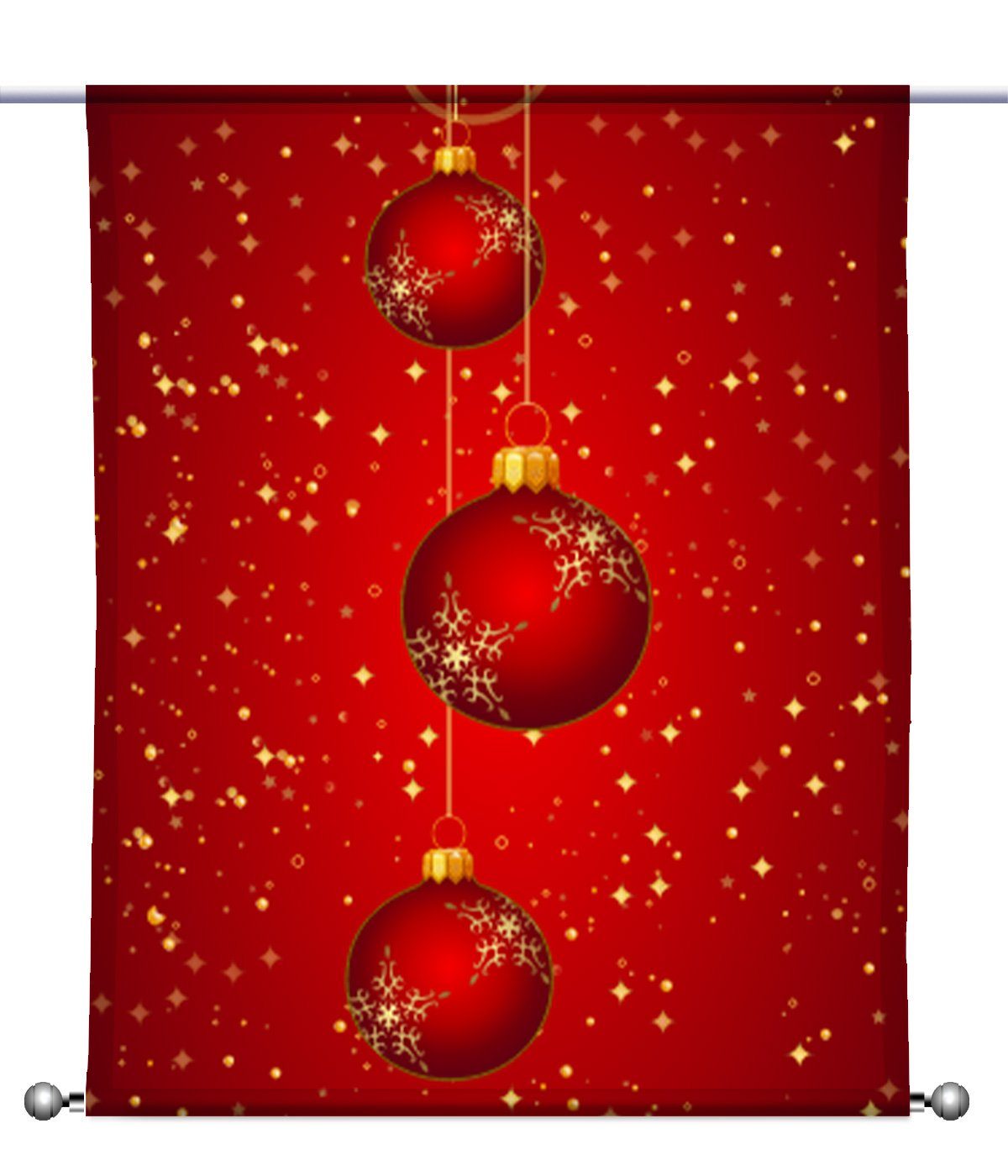 red Beschwerung, christmas gardinen-for-life rechteckig Scheibengardine mit Scheibenhänger