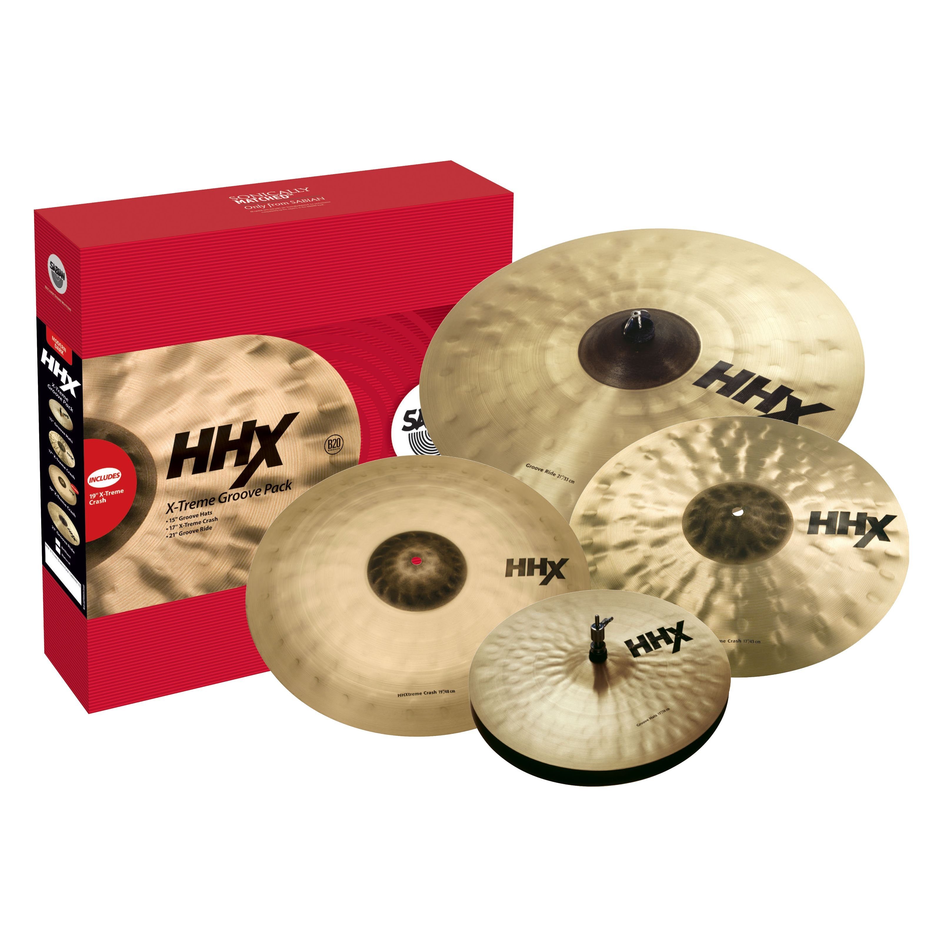 Sabian Becken, Cymbals, Cymbal Sets, HHX X-treme Groove Package - Becken Set