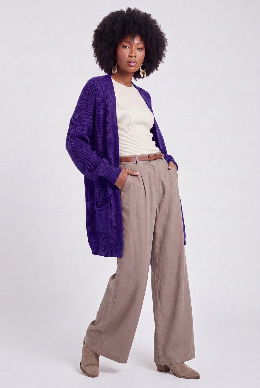 YC Fashion & Style Cardigan Offene Damen Strickjacke aus Grobstrick mit Taschen – One Size 34–46 in Unifarbe