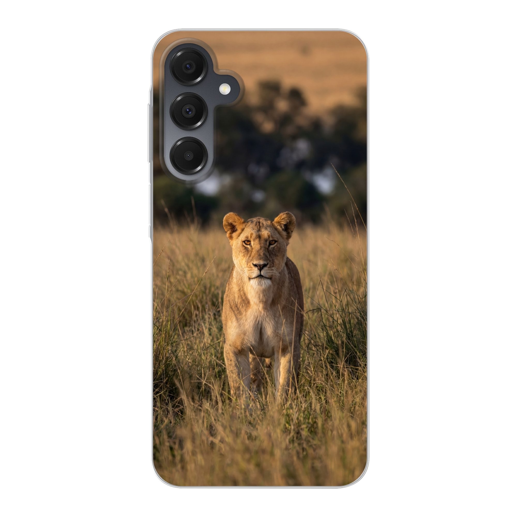 MuchoWow Handyhülle für Samsung Galaxy A16 5G Löwin - Gras - Gelb, Phone Case, Silikon, Schutzhülle Dünn