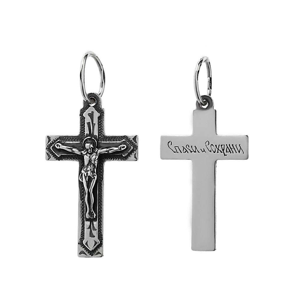 NKlaus Kreuzanhänger 925er Sterlingsilber Kreuz Orthodoxe Kruzifix Anhä