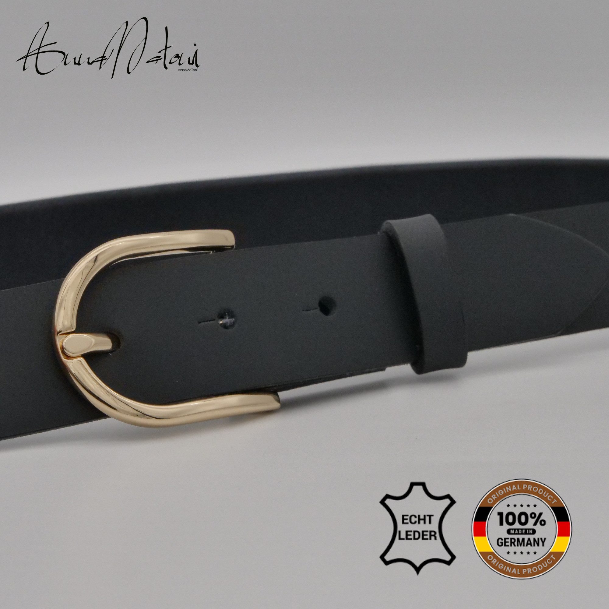 AnnaMatoni Ledergürtel AnnaMatoni Damen Ledergürtel Basic Gürtel 3cm breit echt Leder
