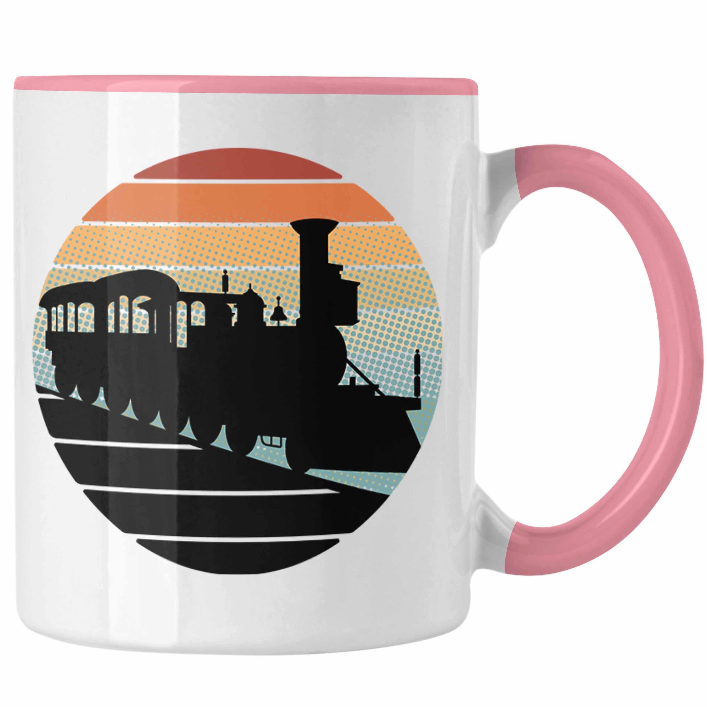 Geschenk Rosa Trendation für Lustige Grafik Eisenbahn Tasse Tasse Vintage Eisenbahner