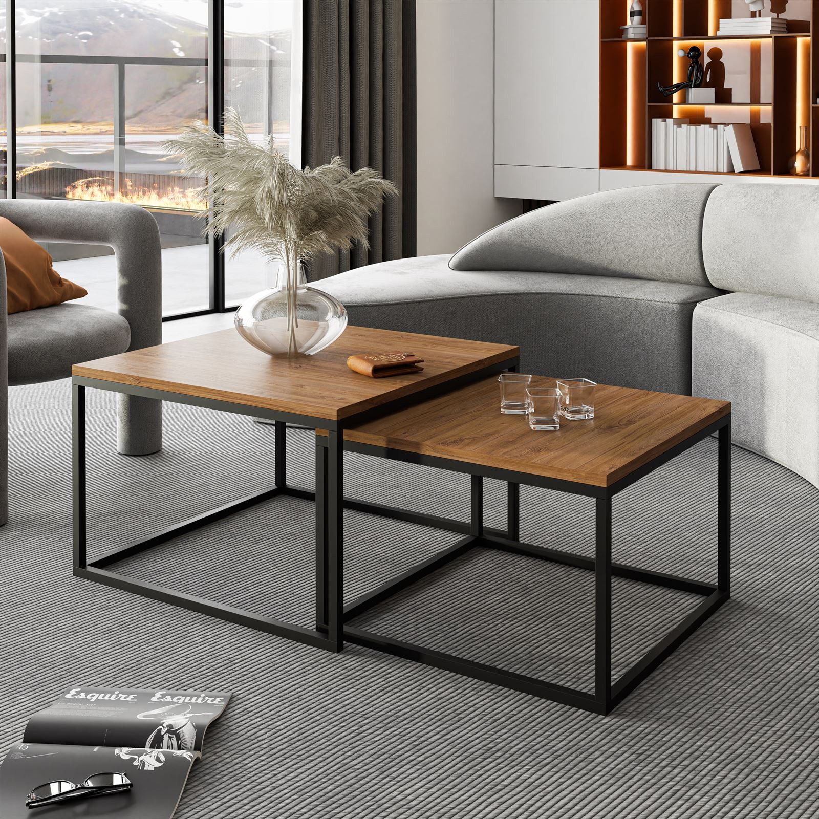 Lookway Couchtisch Yoshi 2in1 mit Tischplatte in natürlicher Holzfarbe (2er günstig online kaufen