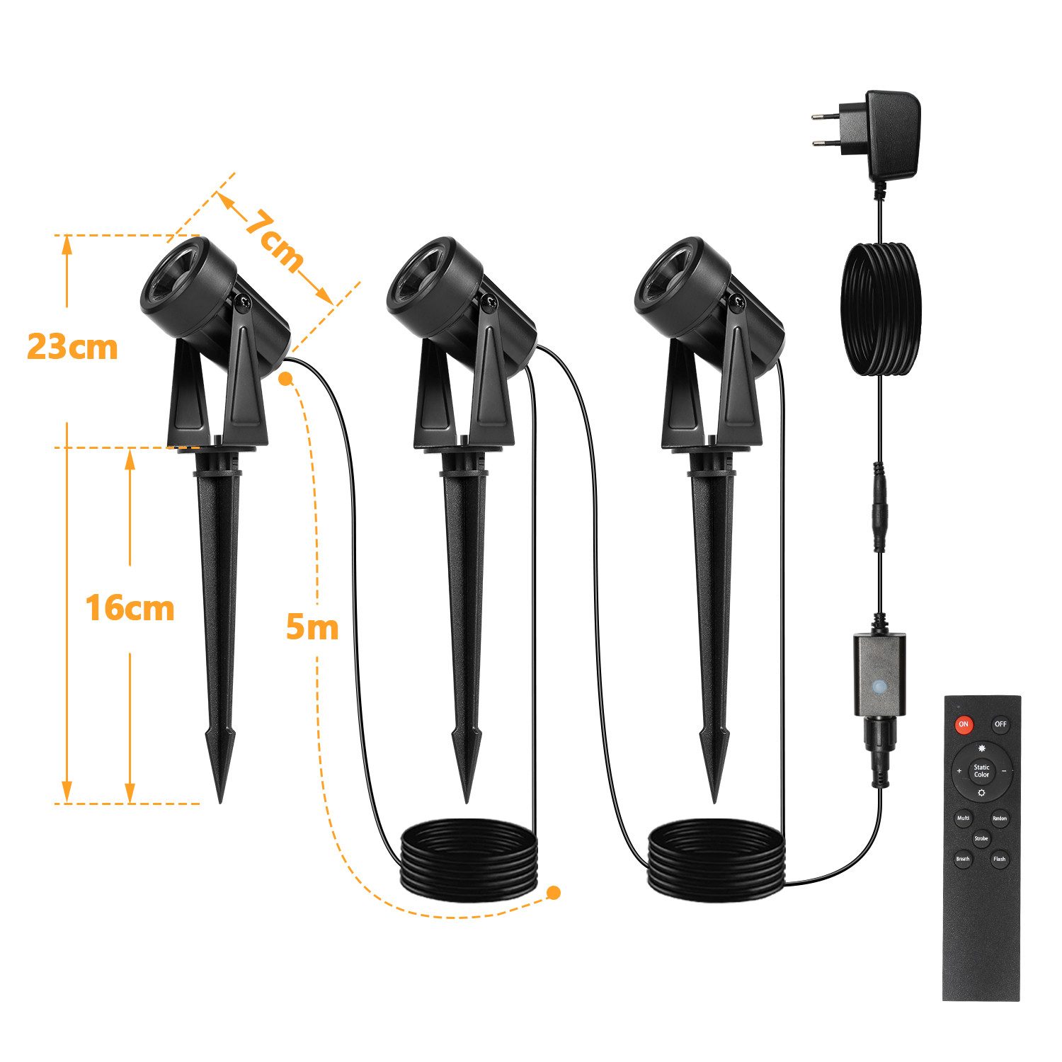 Clanmacy Gartenstrahler LED Gartenstrahler mit Erdspieß 6er Set Außenstrahl günstig online kaufen