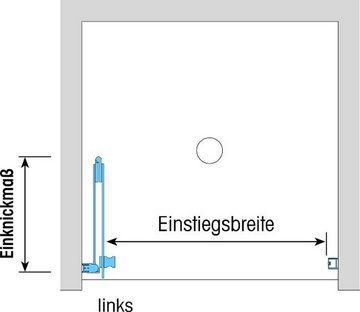 Dusbad Dusch-Drehtür Duschkabine/ Duschabtrennung Dusbad Vital 1 Dusche / Drehfalttür für Nische Black Edition Rechts, 1200mm, 120x200 cm, ESG-Glas