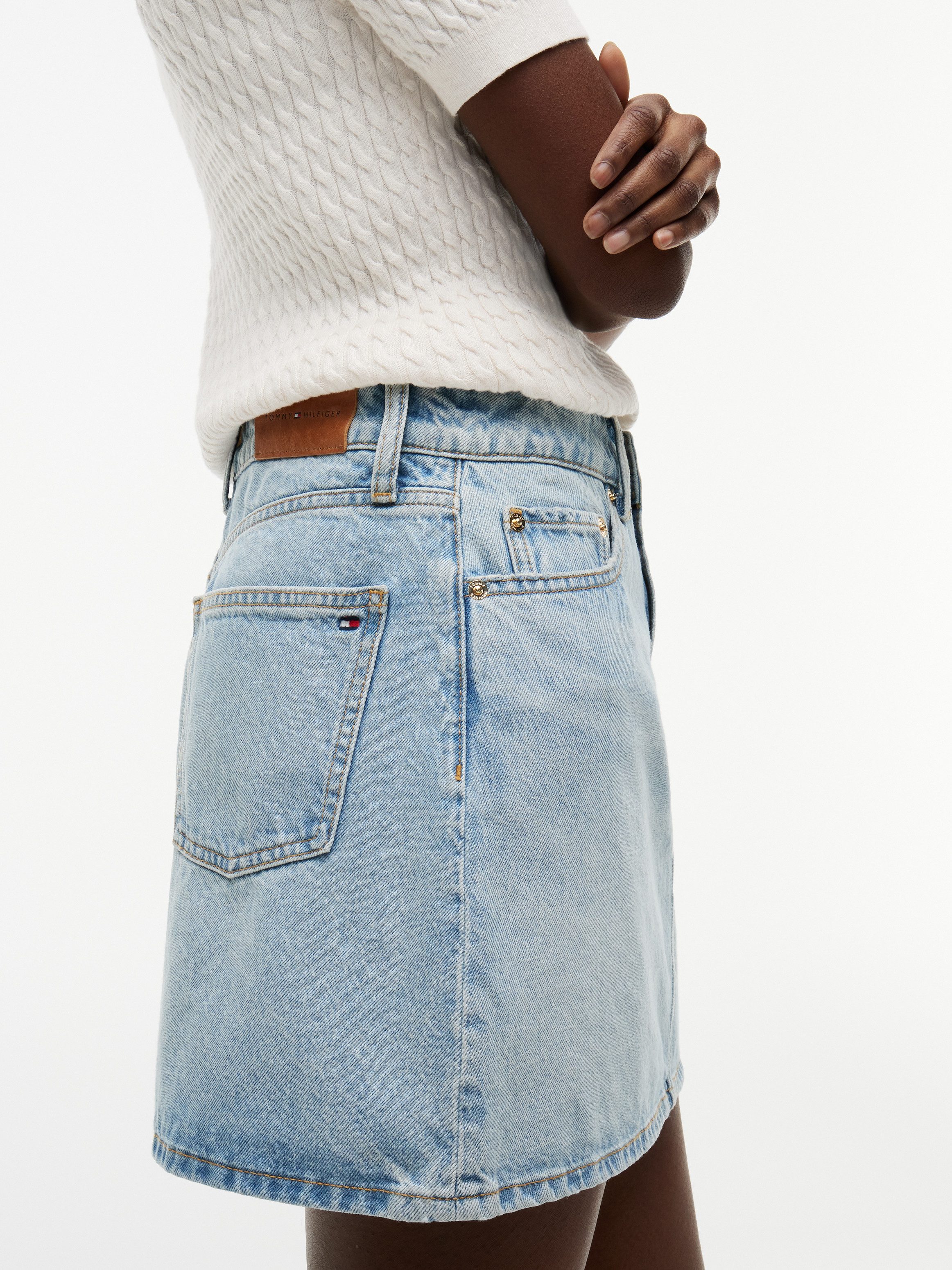 Tommy Hilfiger Jeansrock MINI SKIRT CAM LIGHT HW aus Baumwolle, high waist