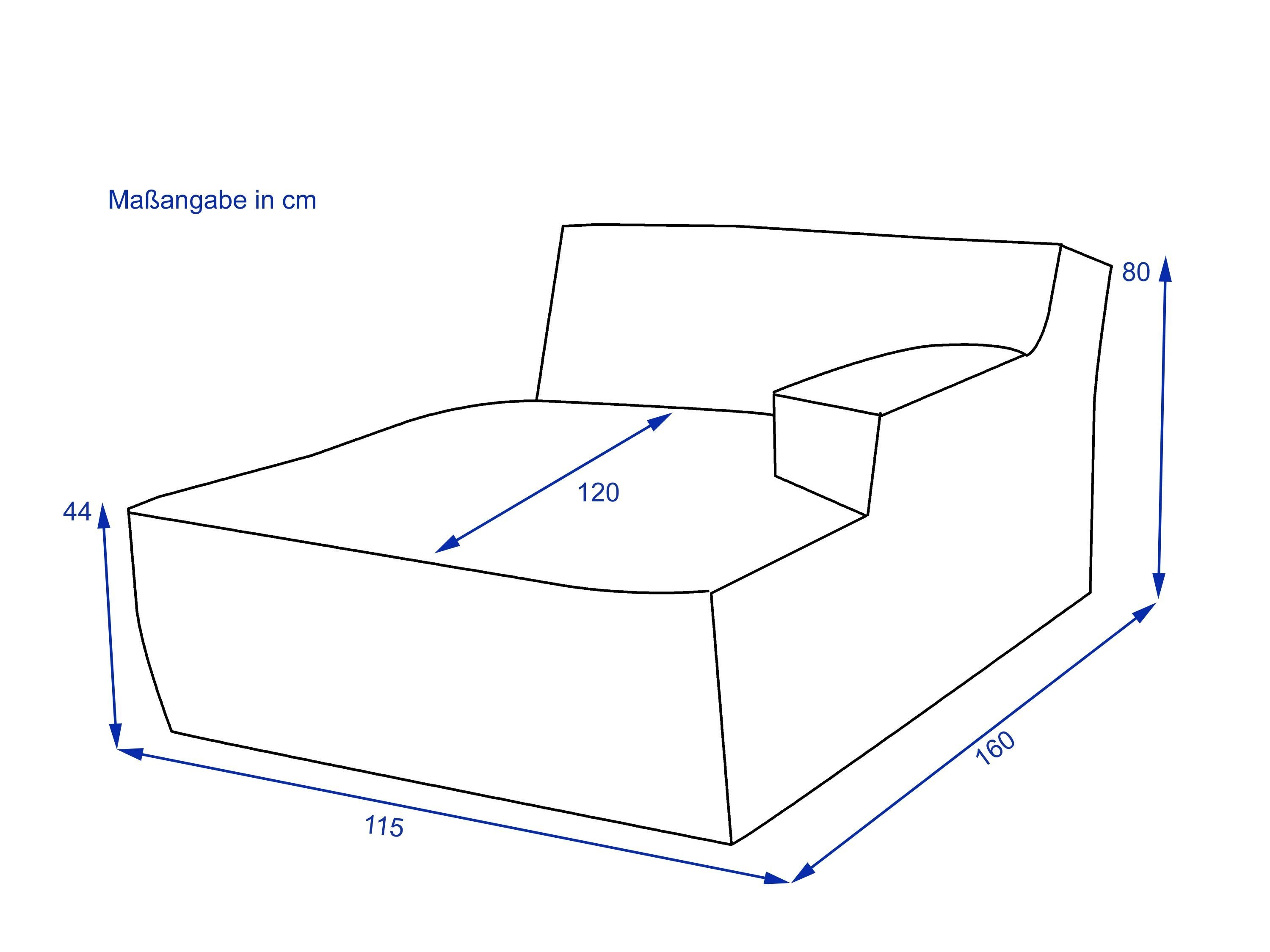 Longchair, SANSIBAR RANTUM Loungesessel Living Longchair 125x79x160 SANSIBAR BHT cm cm) 125x79x160 (BHT