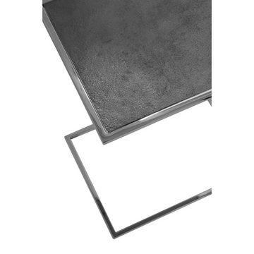 Fink Beistelltisch Beistelltisch DIJON - schwarz/silber - Aluminium/Edelstahl - H.56cm (Edelstahlgestell mit Aluminiumplatte, Edelstahlgestell mit Aluminiumplatte), nicht lebensmittelgeeignet - nicht outdoorgeeignet