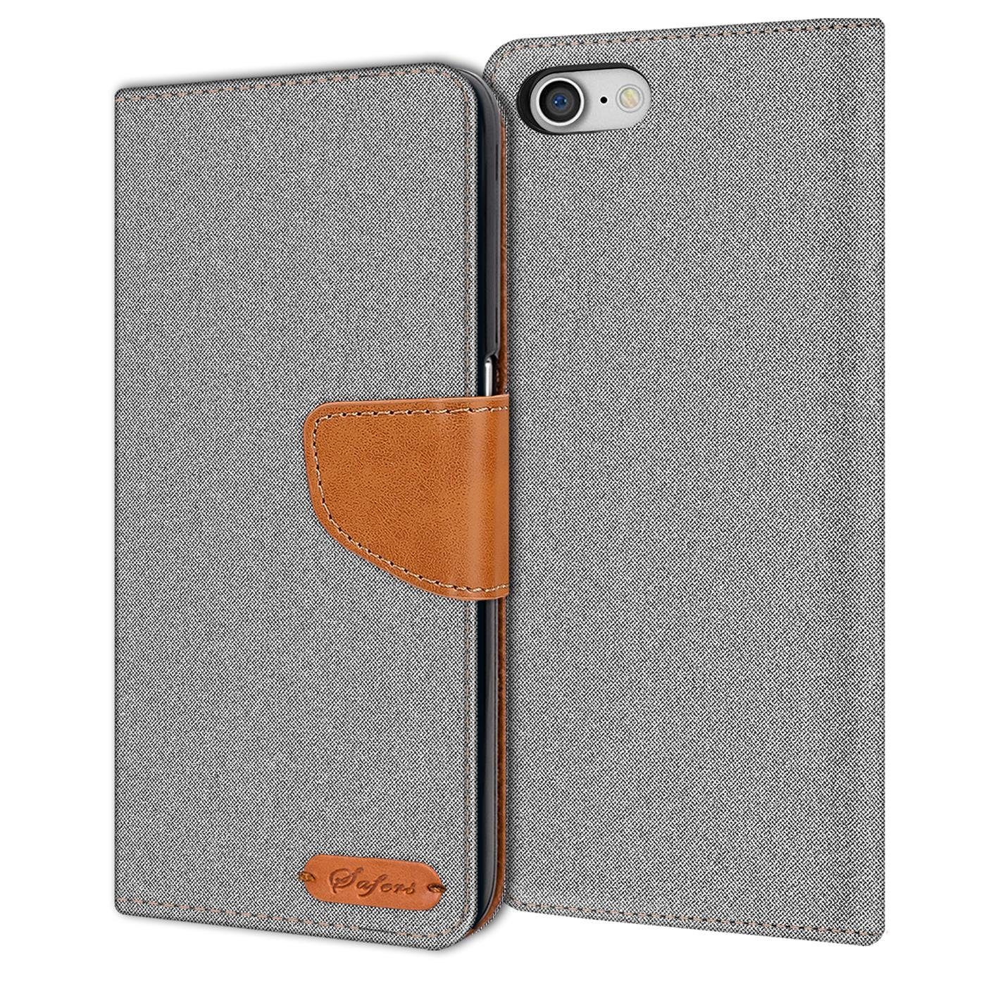 CoolGadget Handyhülle Denim Schutzhülle Flip Case für iPhone SE 2022 3. Generation 4,7 Zoll, Book Cover Handy Tasche Hülle für Apple iPhone SE 2020/2022 Klapphülle