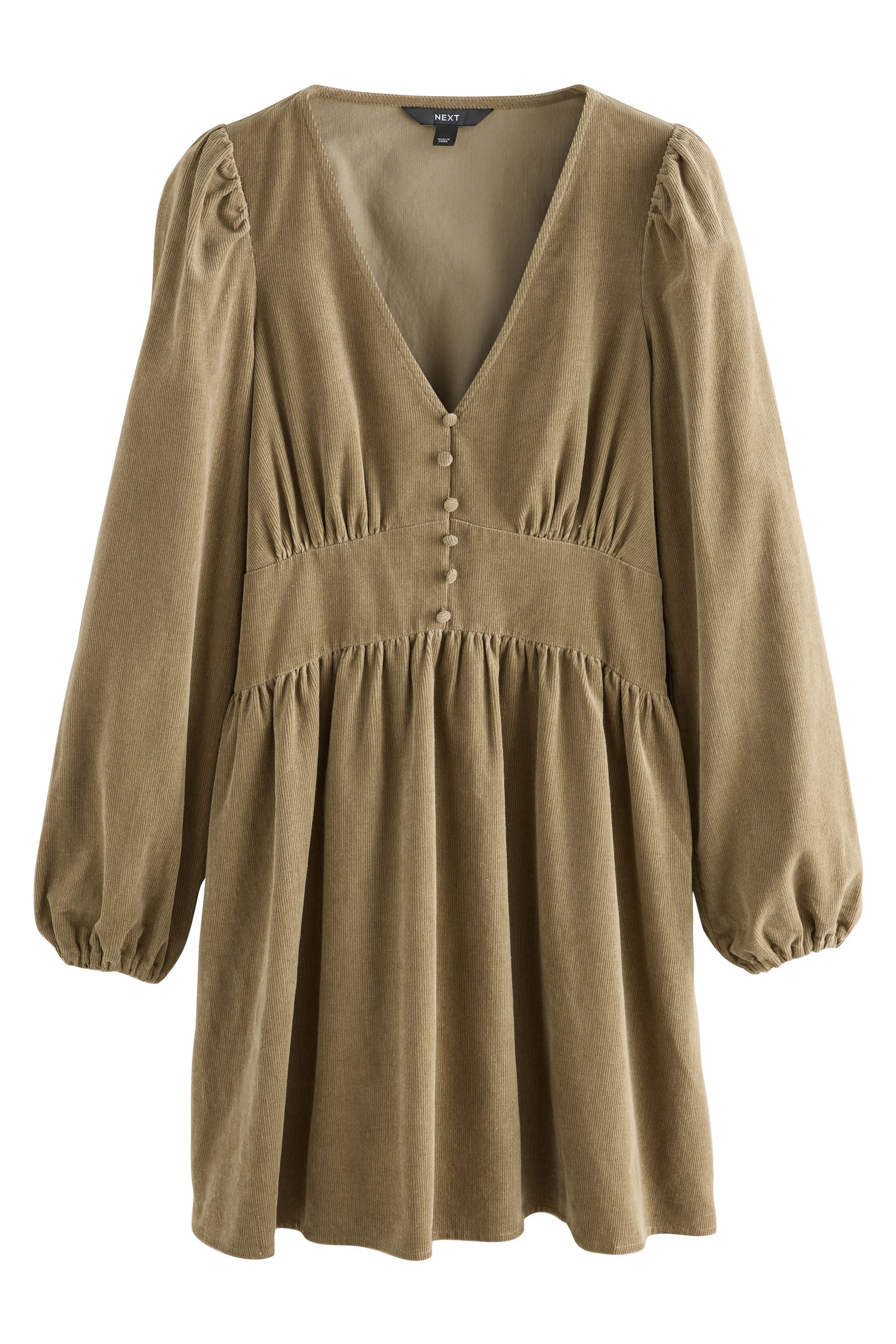 Minikleid Langärmeliges Cord-Minikleid