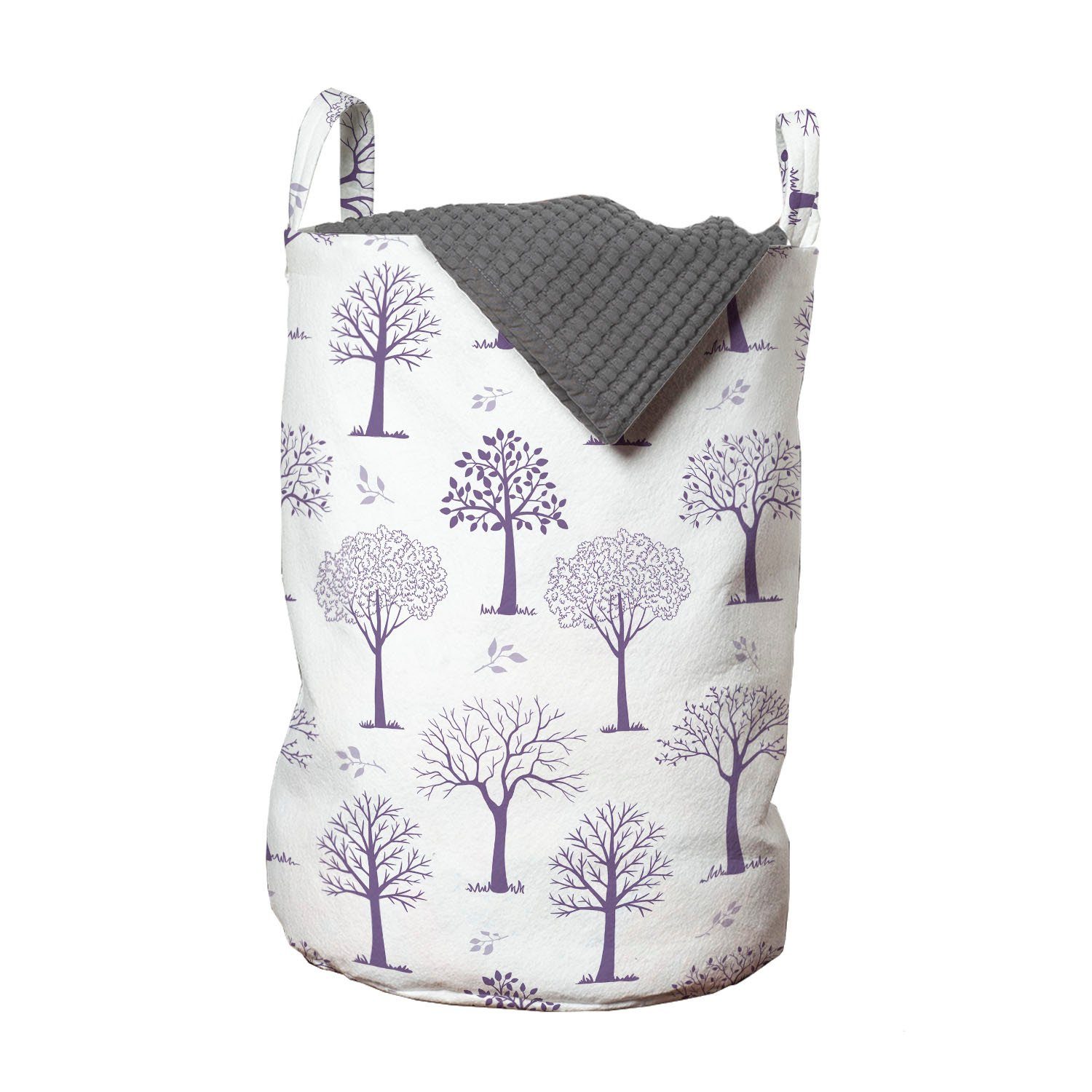 Abakuhaus Wäschesäckchen Wäschekorb mit Griffen Kordelzugverschluss für Waschsalons, Baum Verschiedene Arten von Pastell Bäume