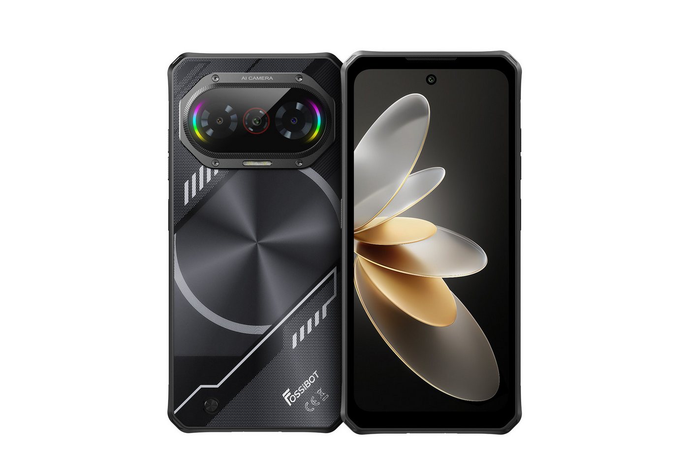 Fossibot F114 Outdoor Handy 4G 6,67 Zoll HD 5000mAh 4GB+128GB NFC Smartphone (6.67 Zoll, 128 GB Speicherplatz, 50 MP Kamera, Android 15, IP68/IP69K, BT5.0)