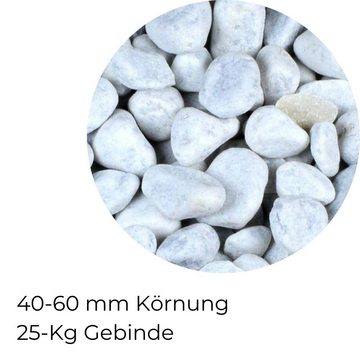 GarPet Kieselsteine Marmorkies weiß 60-100 mm 25 Kg